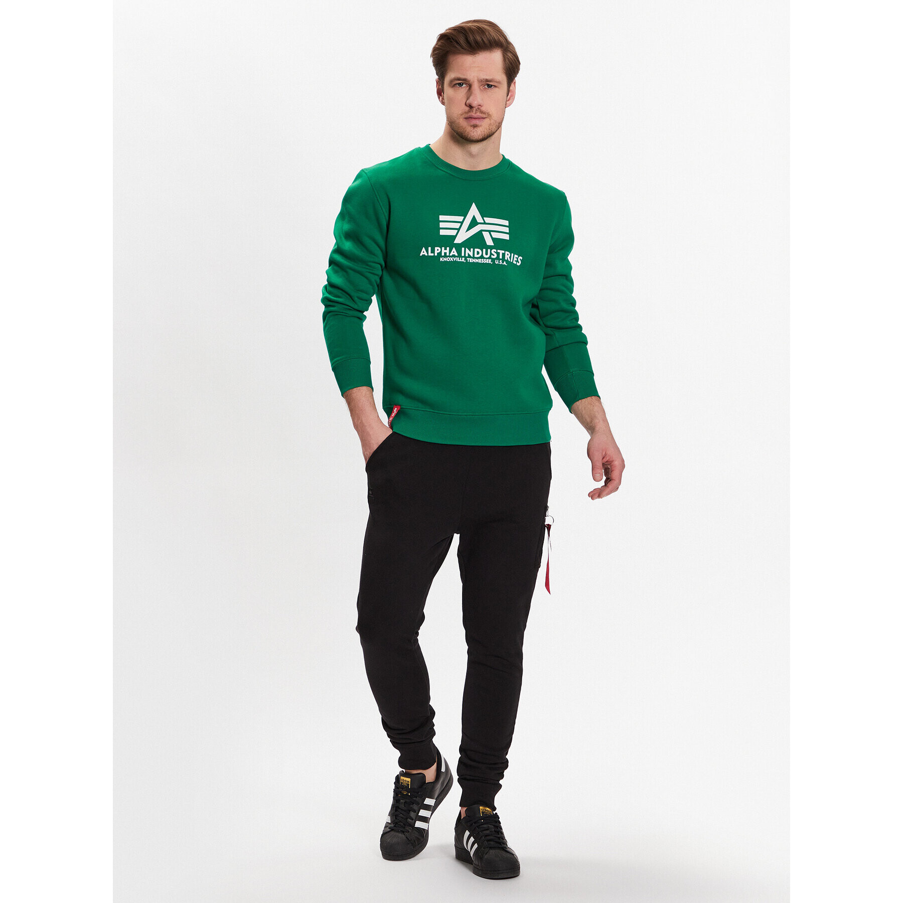 Alpha Industries Bluză Basic 178302 Verde Regular Fit - Pled.ro