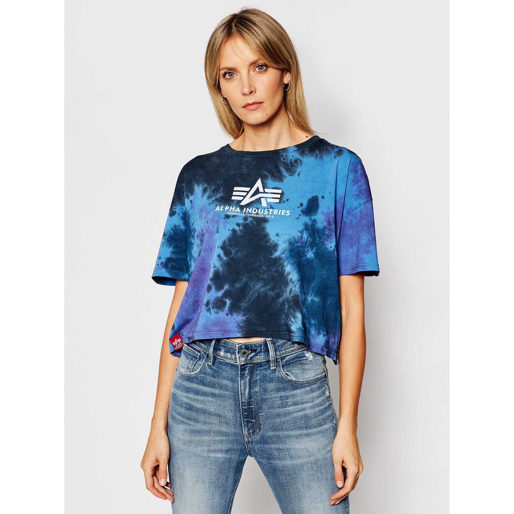 Alpha Industries Tricou Basic T Batik Cos 116083 Bleumarin Oversize - Pled.ro