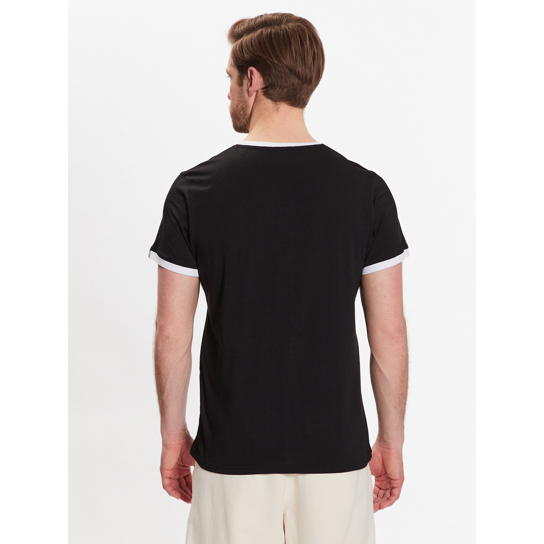 Alpha Industries Tricou Basic T Contrasts 106501 Negru Regular Fit - Pled.ro