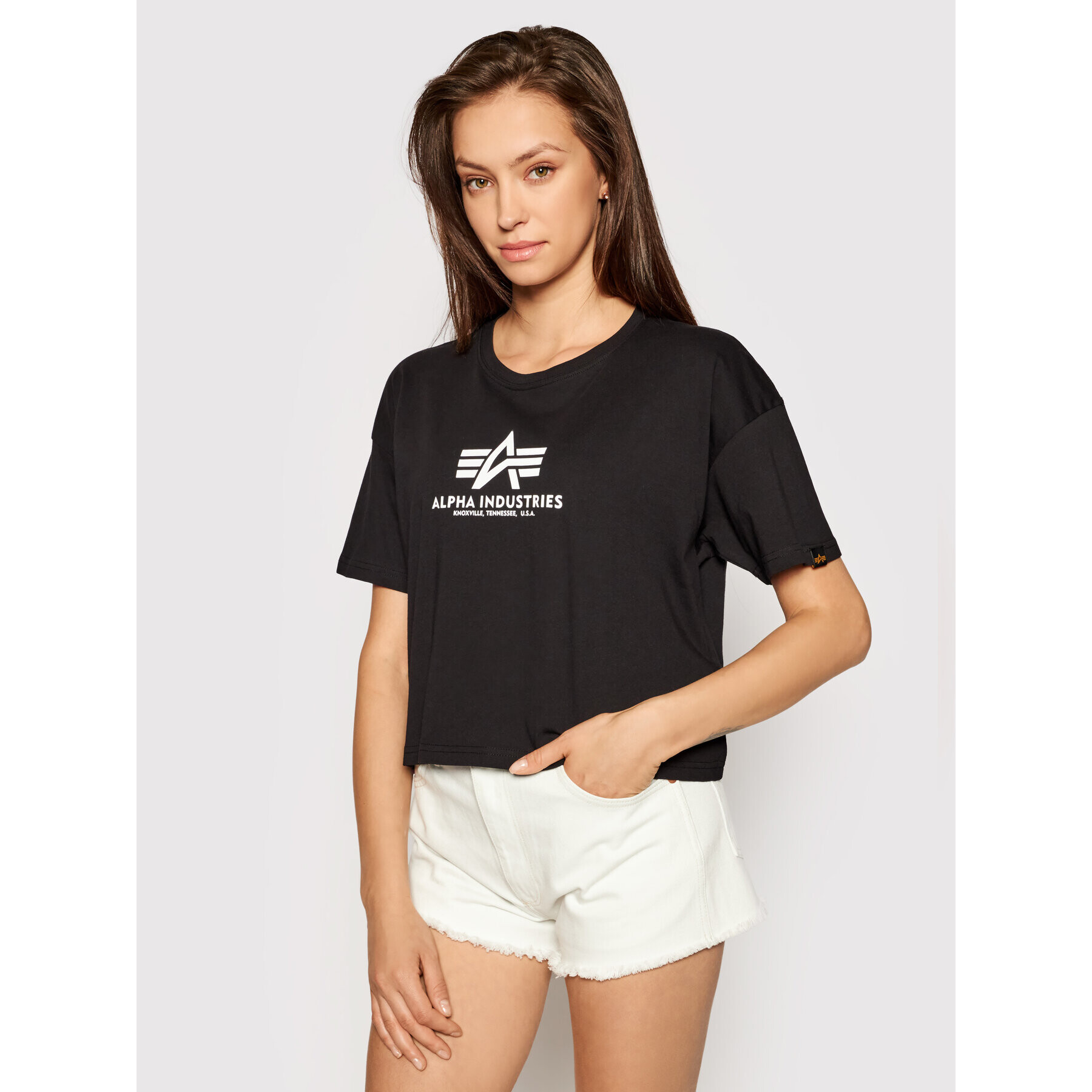 Alpha Industries Tricou Basic T Cos 116050 Negru Oversize - Pled.ro