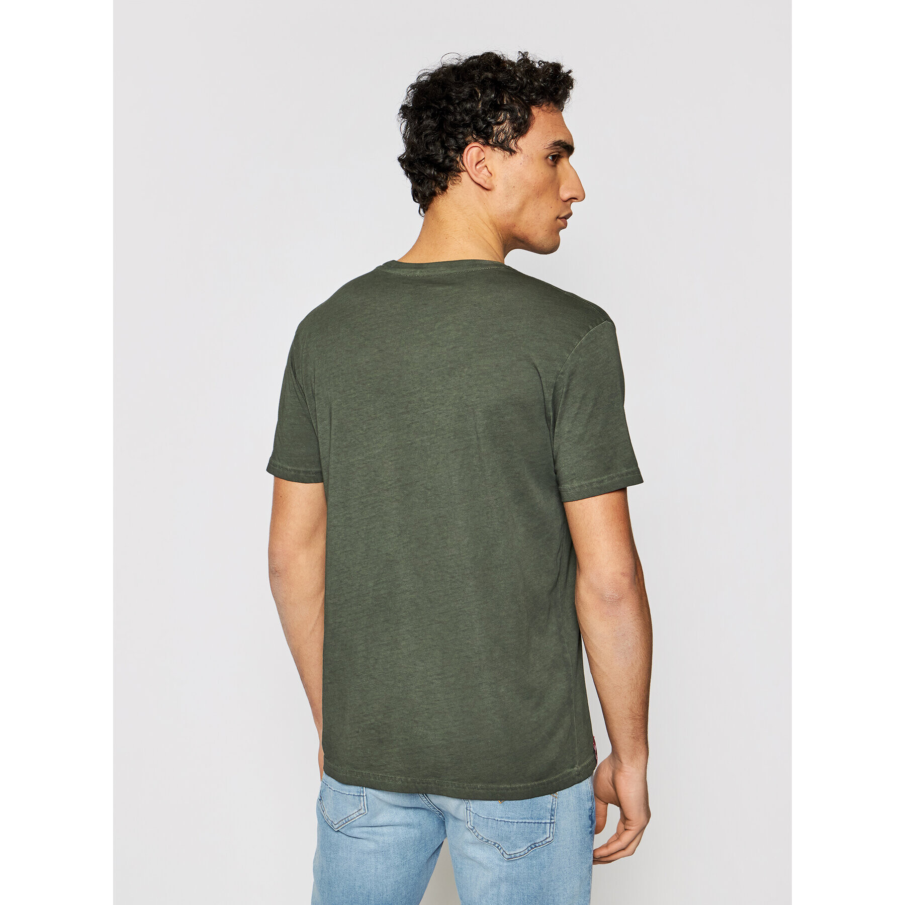 Alpha Industries Tricou Basic T Oildye 116515 Verde Regular Fit - Pled.ro