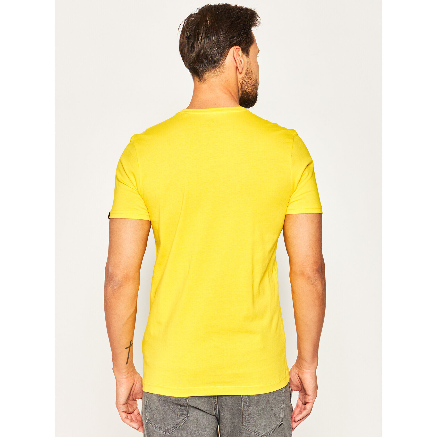 Alpha Industries Tricou Basic T Small Logo 188505 Galben Regular Fit - Pled.ro