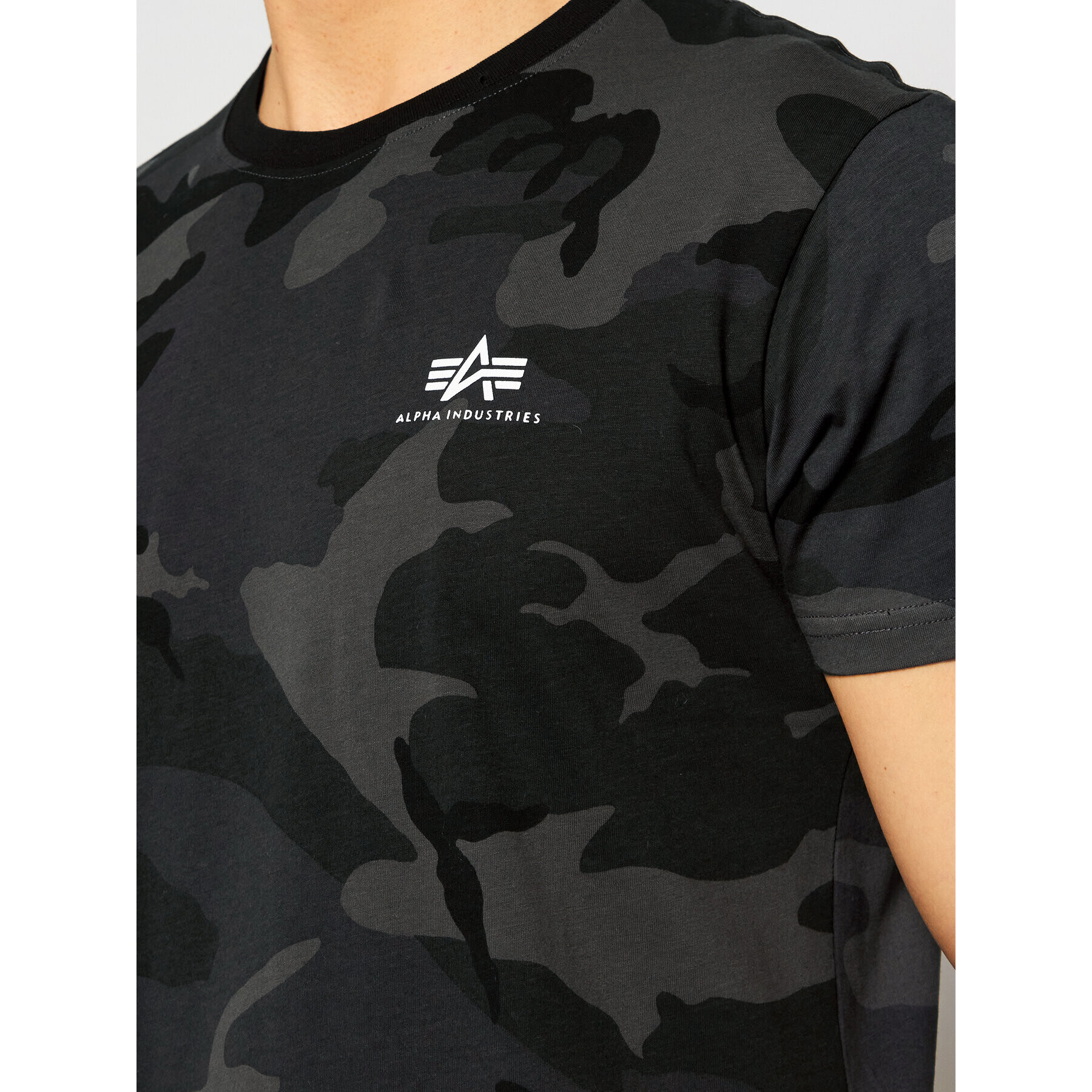 Alpha Industries Tricou Basic T Small Logo Camo 188505C Gri Regular Fit - Pled.ro