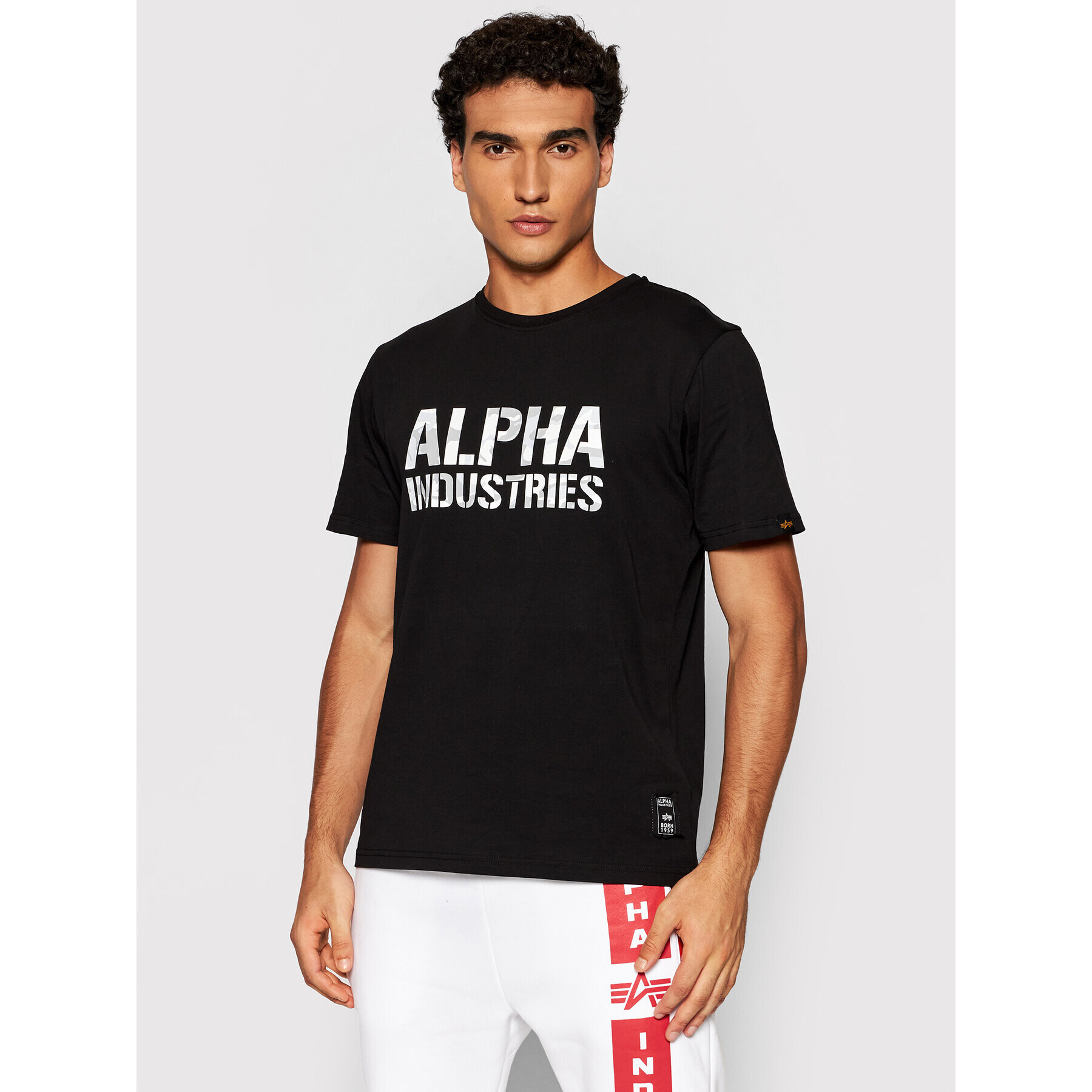 Alpha Industries Tricou Camo Print 156513 Negru Regular Fit - Pled.ro