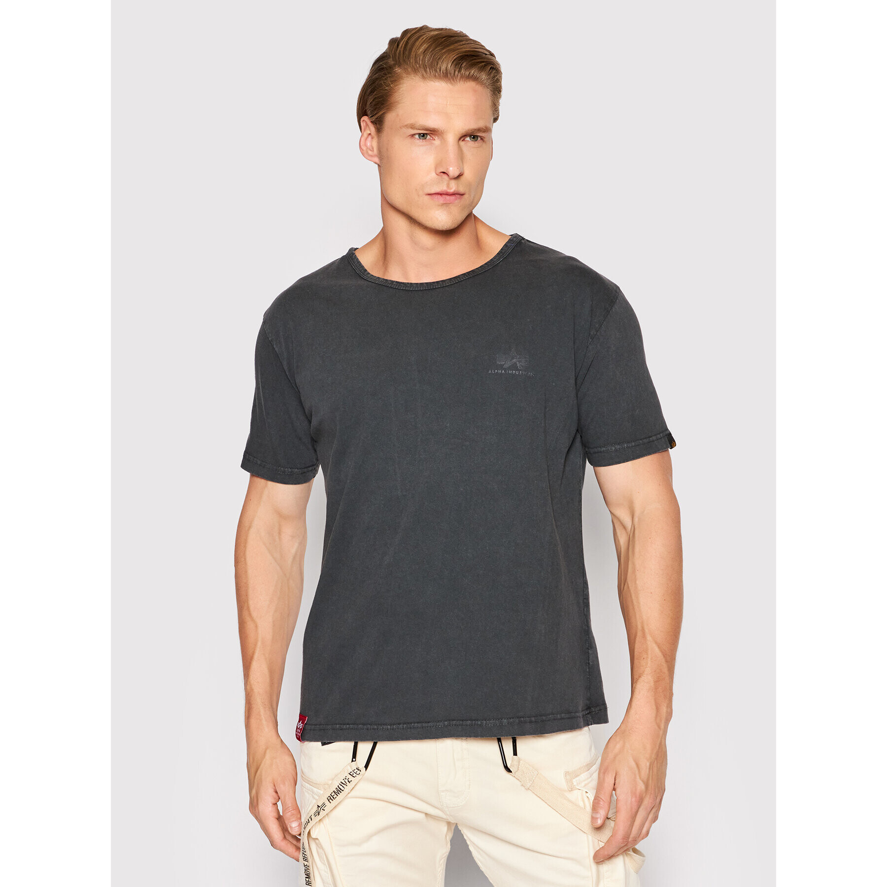 Alpha Industries Tricou Crew 106507 Negru Regular Fit - Pled.ro