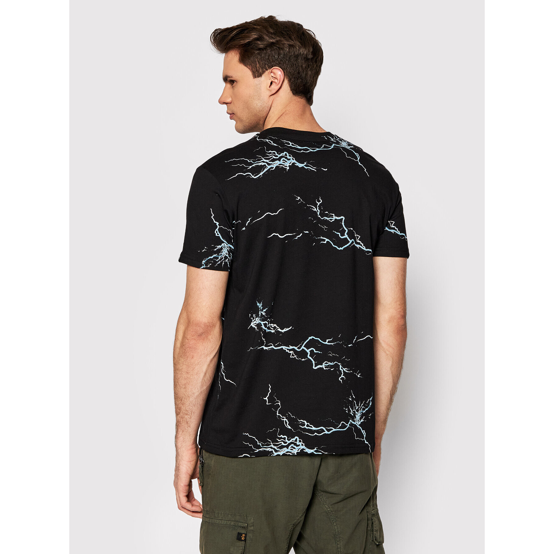 Alpha Industries Tricou Lightning Aop 106500 Negru Regular Fit - Pled.ro