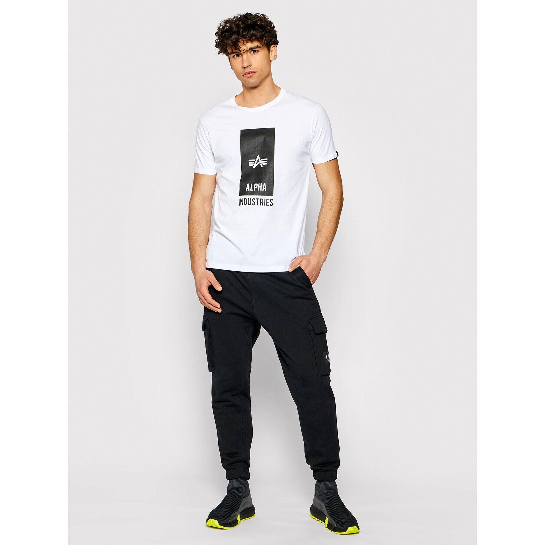 Alpha Industries Tricou Logo 126547 Alb Regular Fit - Pled.ro