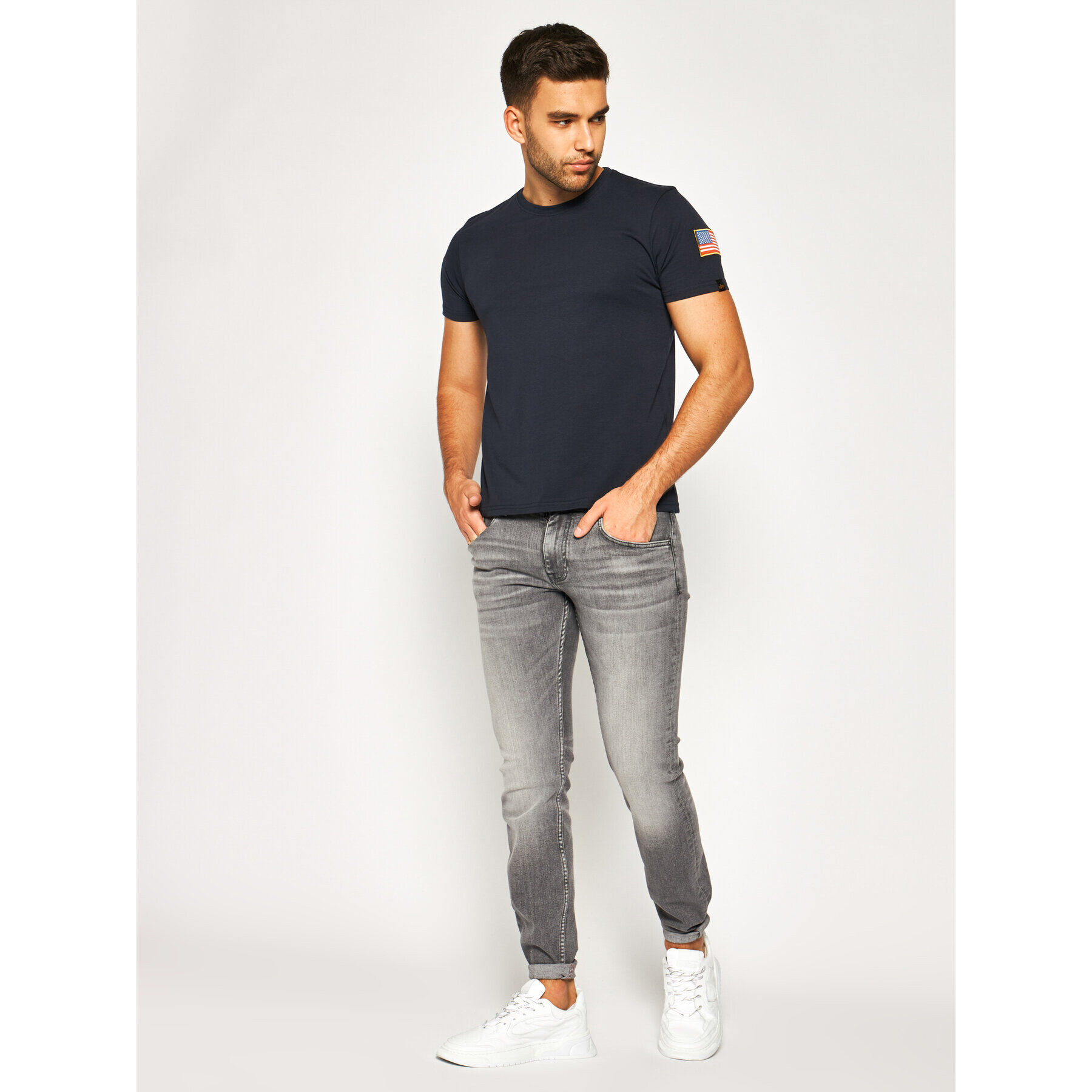 Alpha Industries Tricou NASA 176506 Bleumarin Regular Fit - Pled.ro