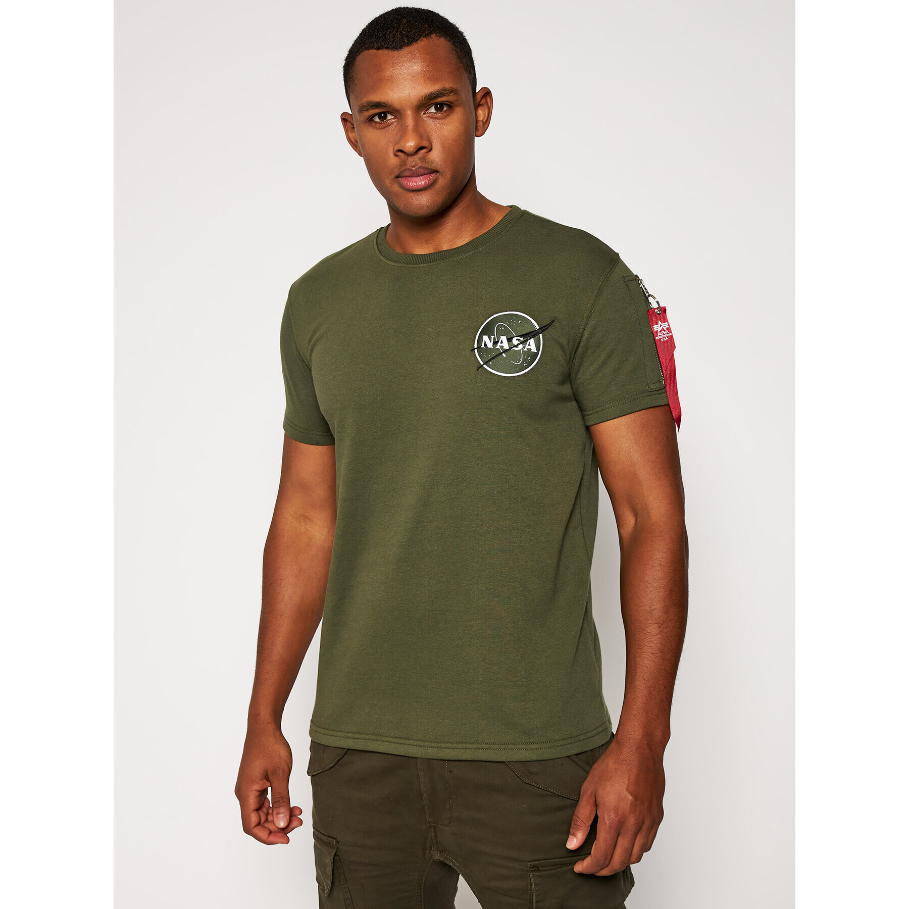 Alpha Industries Tricou Nasa Heavy 188502 Verde Regular Fit - Pled.ro