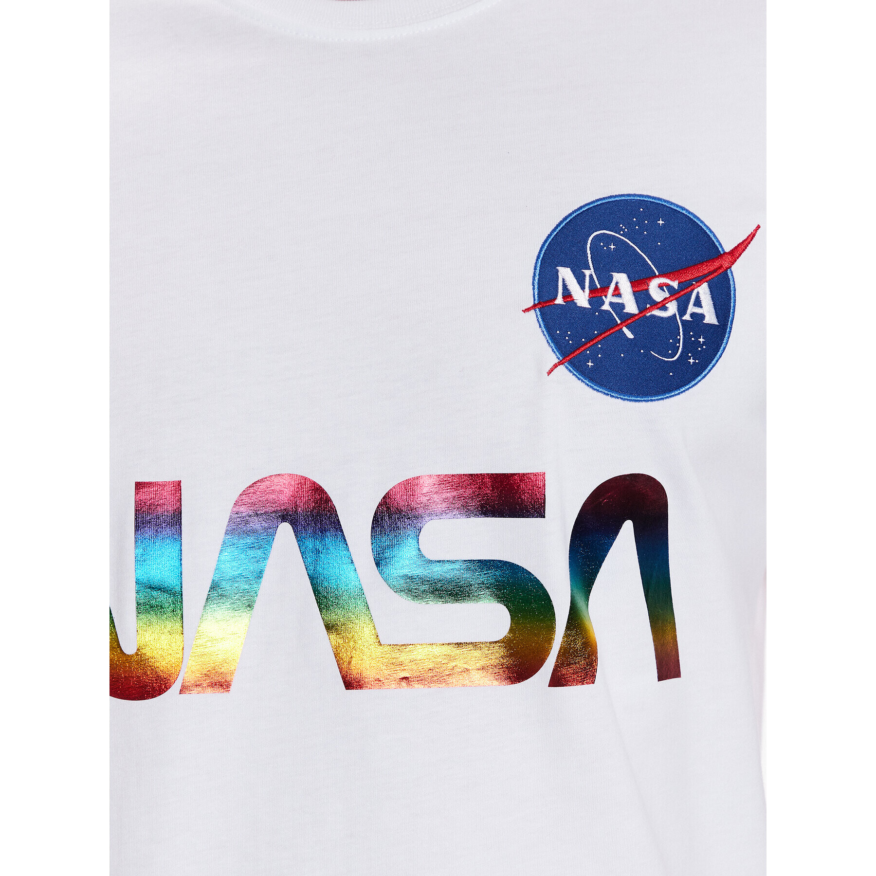 Alpha Industries Tricou NASA Refl. T Metal 178501M Alb Regular Fit - Pled.ro