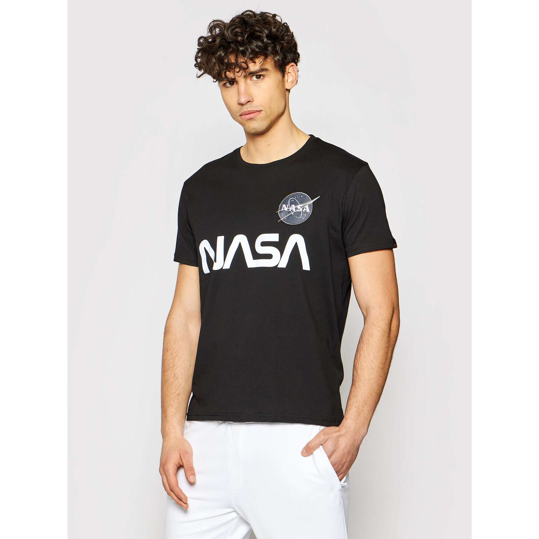 Alpha Industries Tricou Nasa Reflective 178501 Negru Regular Fit - Pled.ro