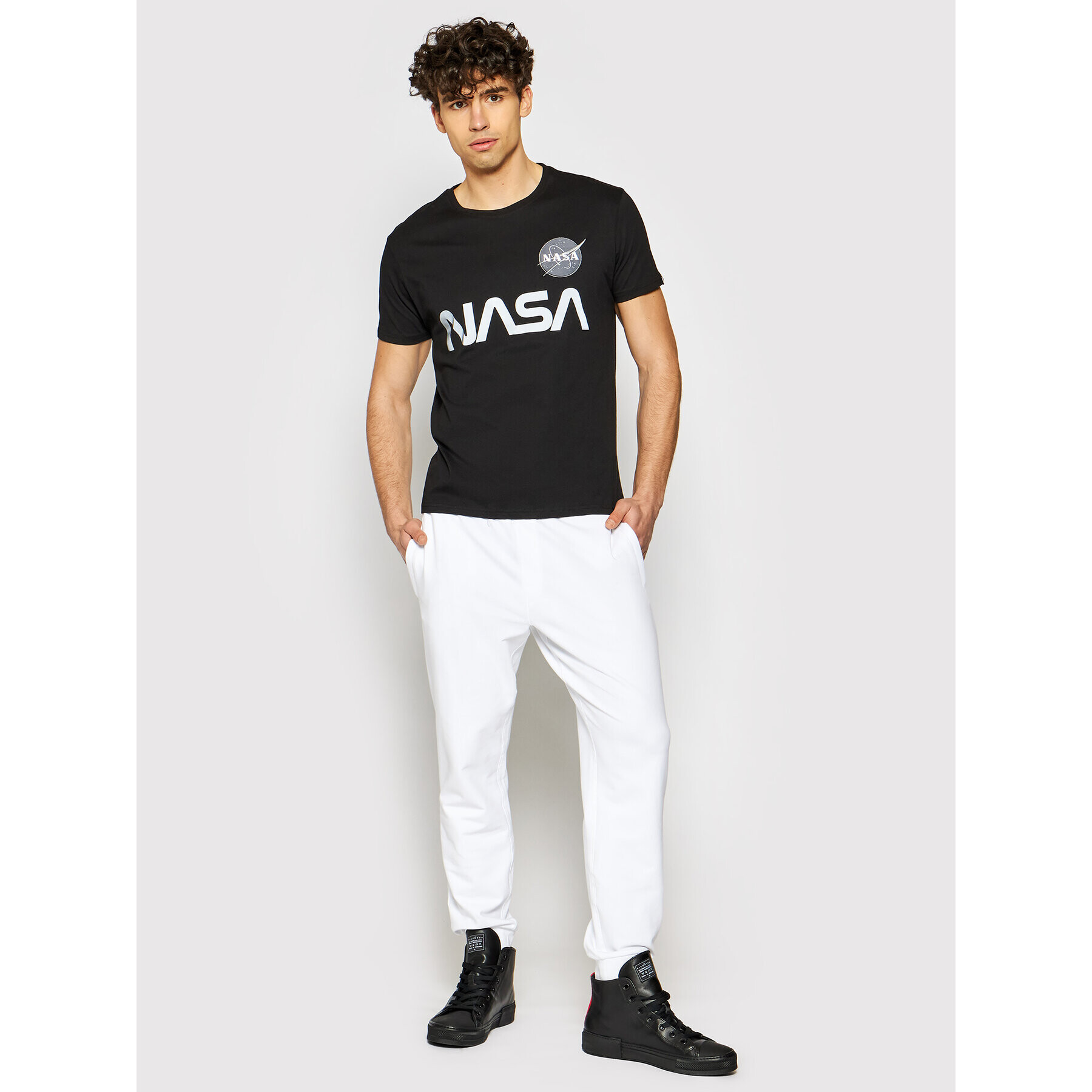 Alpha Industries Tricou Nasa Reflective 178501 Negru Regular Fit - Pled.ro