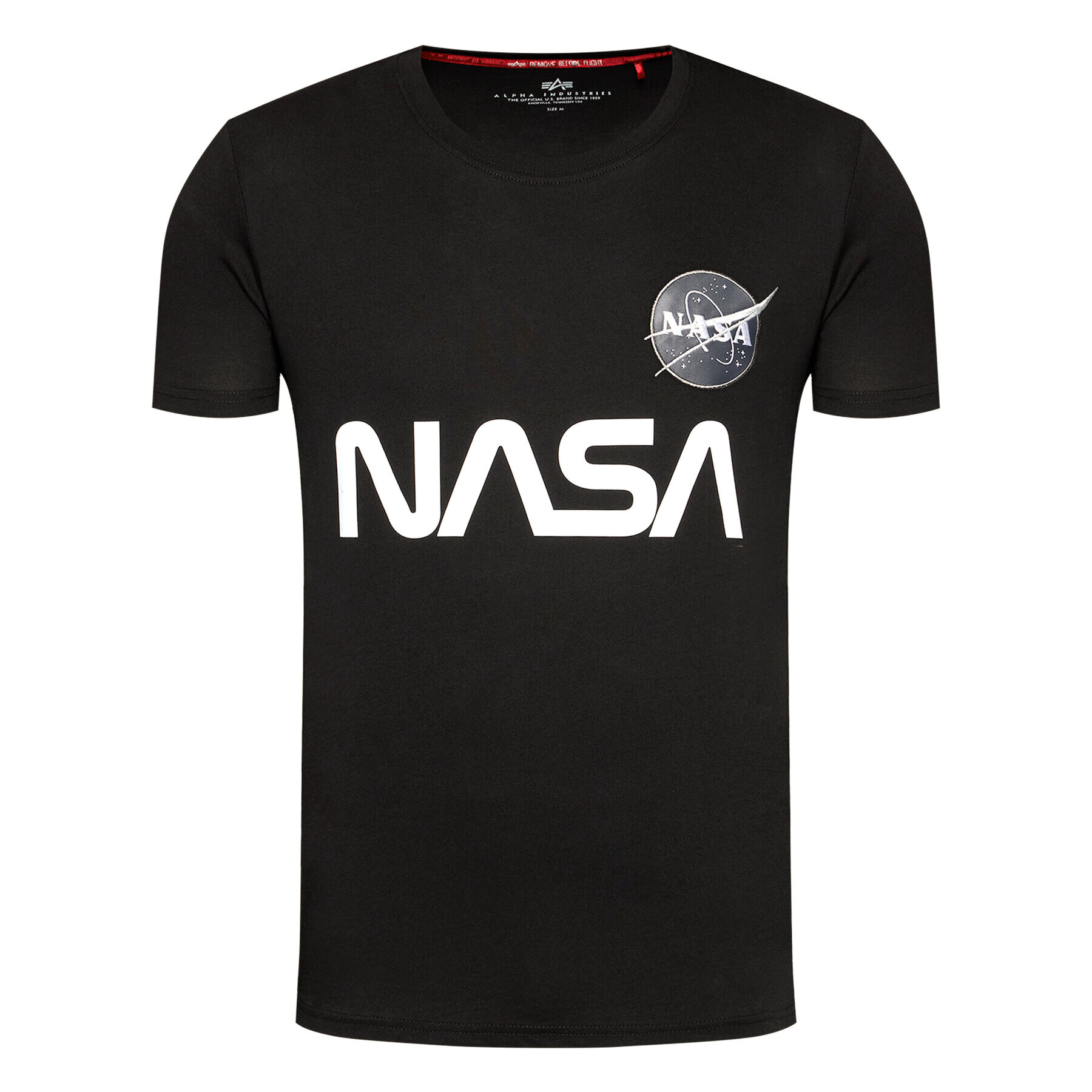 Alpha Industries Tricou Nasa Reflective 178501 Negru Regular Fit - Pled.ro