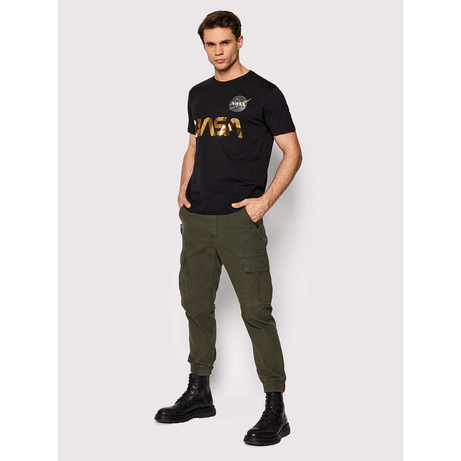 Alpha Industries Tricou Nasa Reflective 178501 Negru Regular Fit - Pled.ro