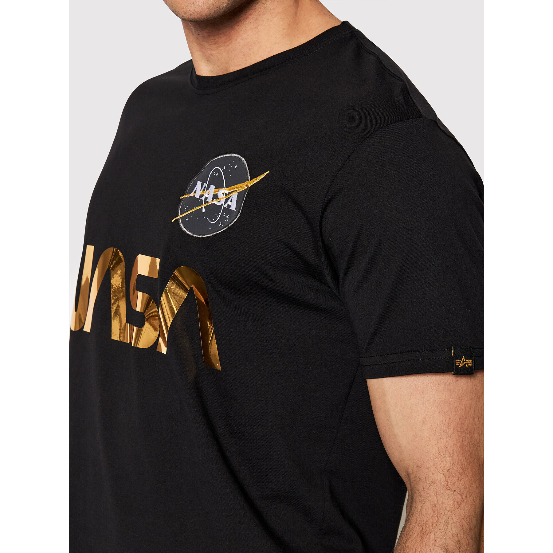 Alpha Industries Tricou Nasa Reflective 178501 Negru Regular Fit - Pled.ro