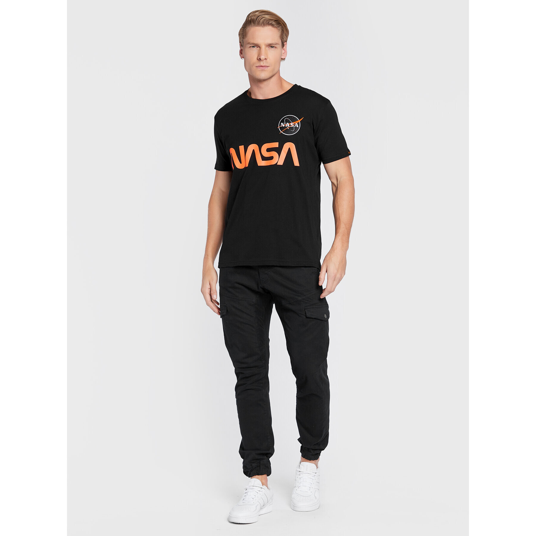 Alpha Industries Tricou Nasa Reflective 178501 Negru Regular Fit - Pled.ro