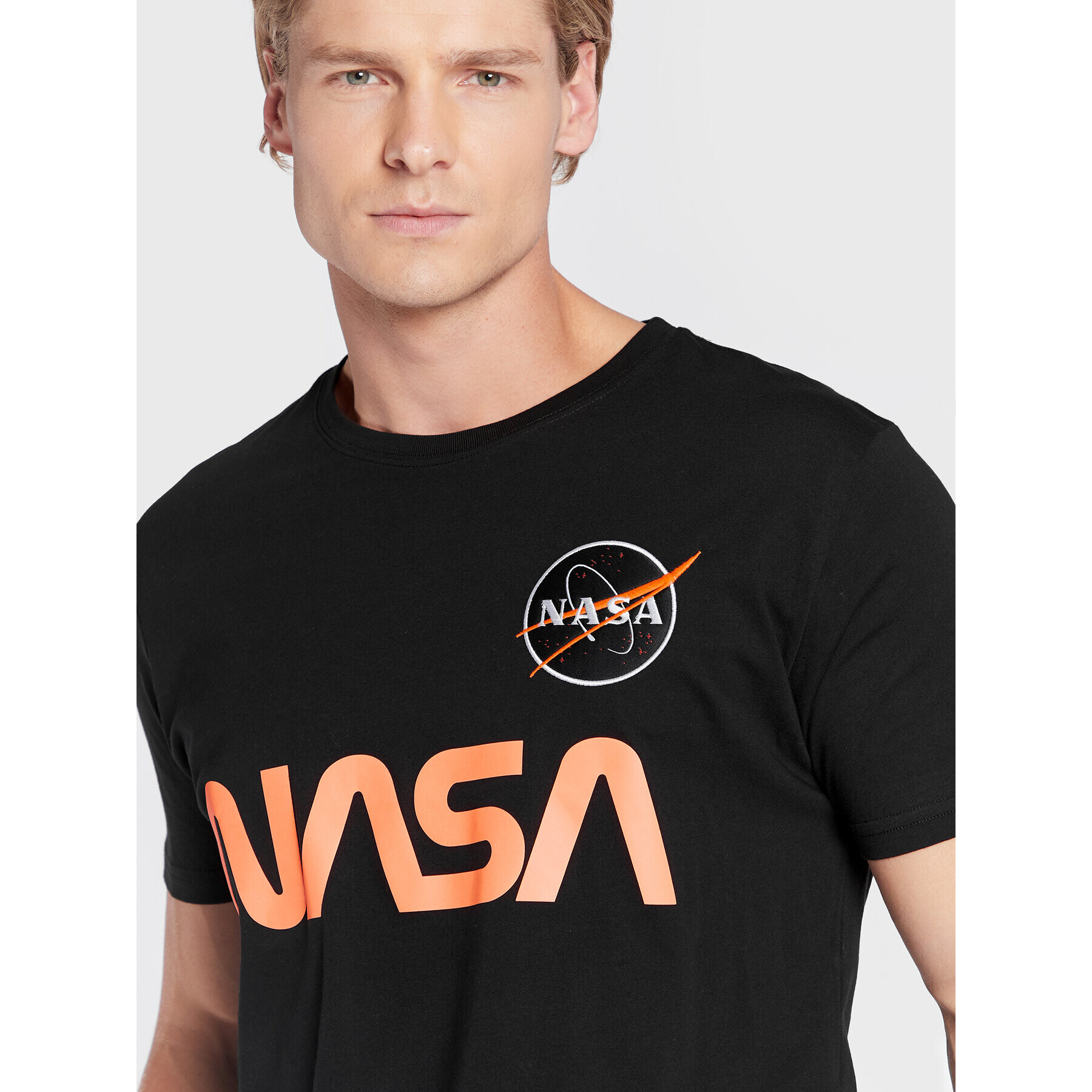 Alpha Industries Tricou Nasa Reflective 178501 Negru Regular Fit - Pled.ro