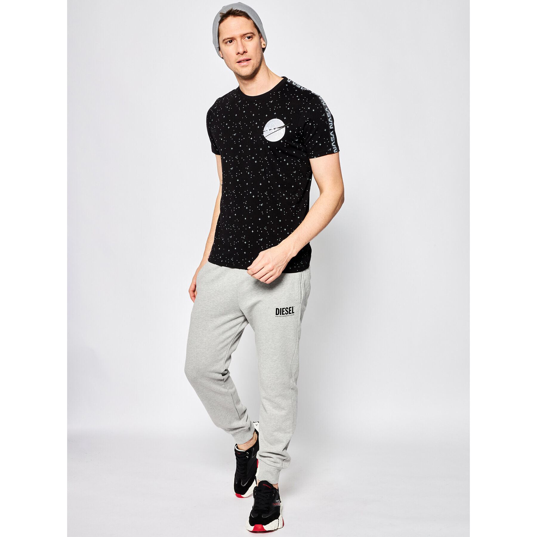 Alpha Industries Tricou Nasa Tape T 196506 Negru Regular Fit - Pled.ro