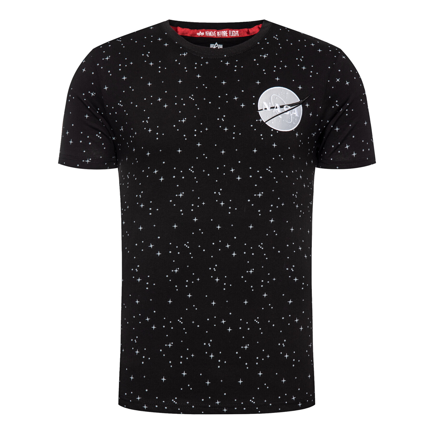 Alpha Industries Tricou Nasa Tape T 196506 Negru Regular Fit - Pled.ro