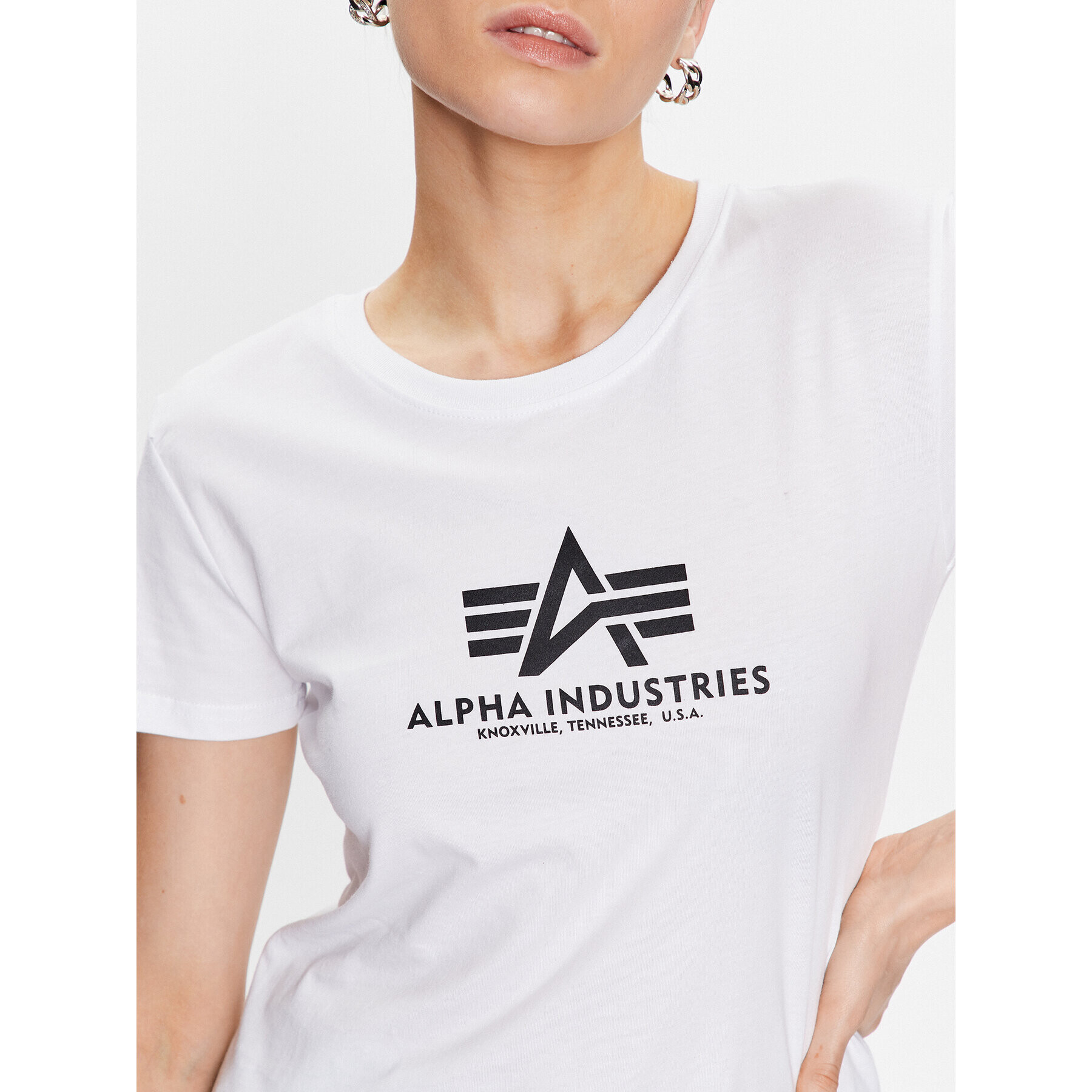 Alpha Industries Tricou New Basic 196051 Alb Regular Fit - Pled.ro