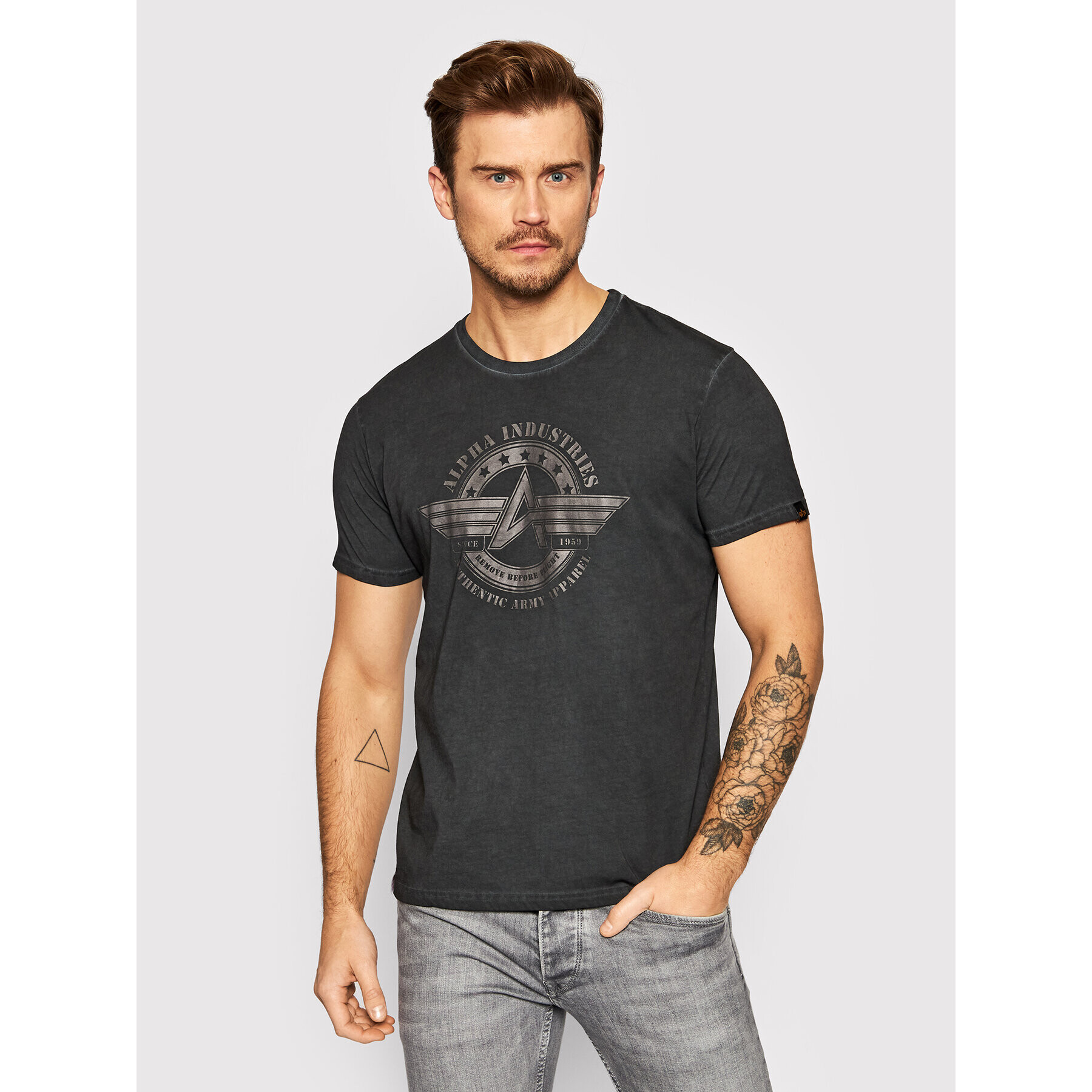 Alpha Industries Tricou Olidye 118513 Negru Regular Fit - Pled.ro