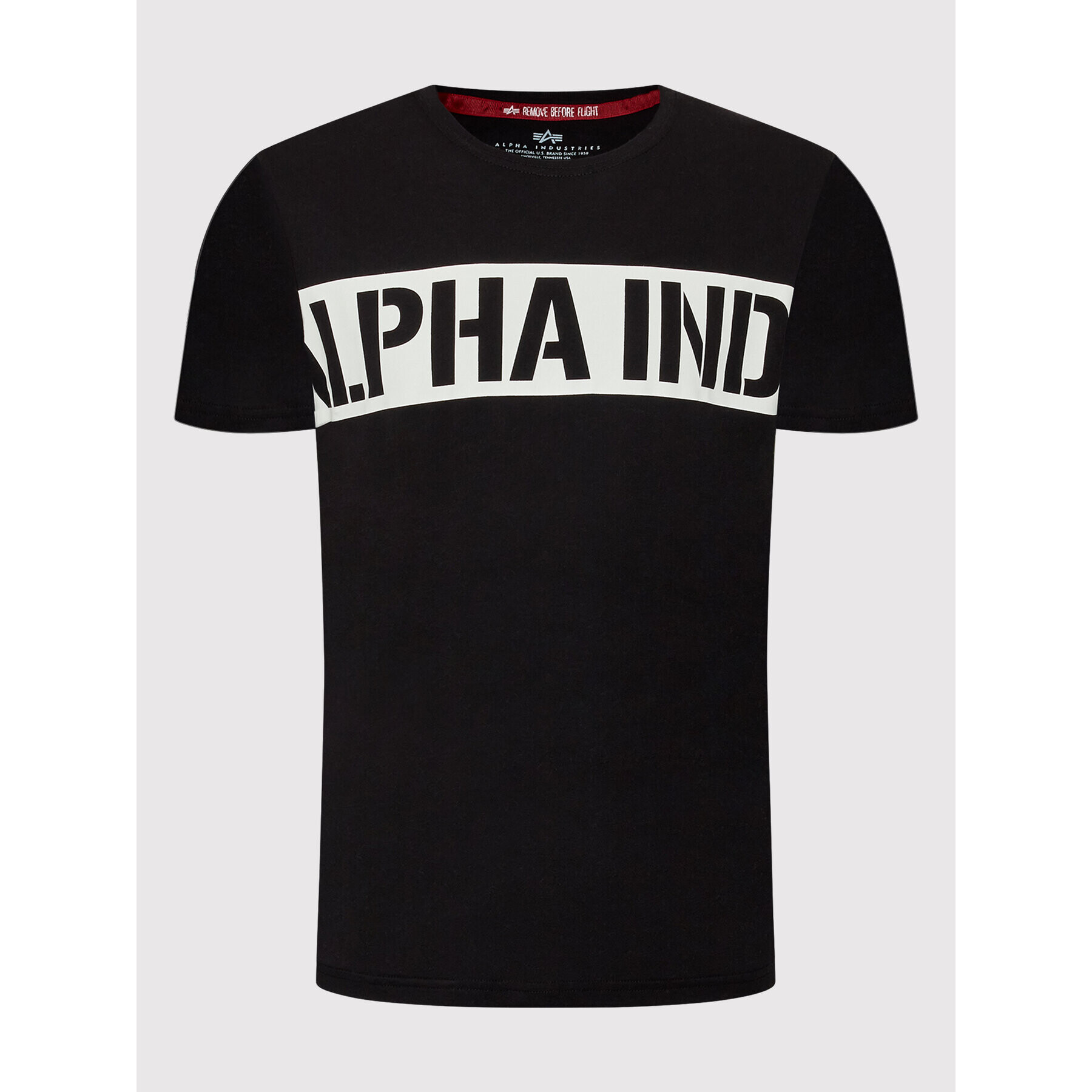 Alpha Industries Tricou Printed Stripe 118511 Negru Regular Fit - Pled.ro