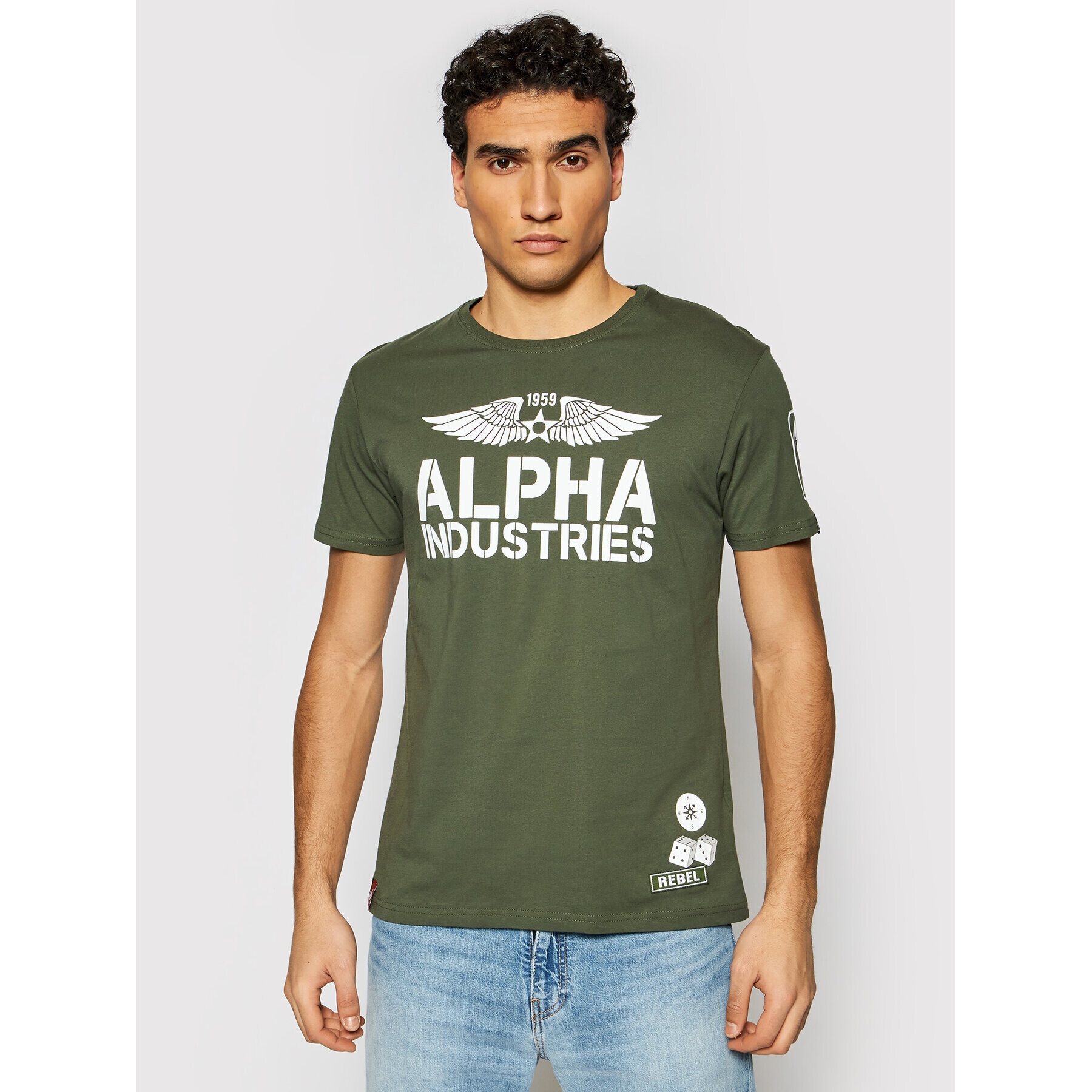 Alpha Industries Tricou Rebel T 196518 Verde Regular Fit - Pled.ro