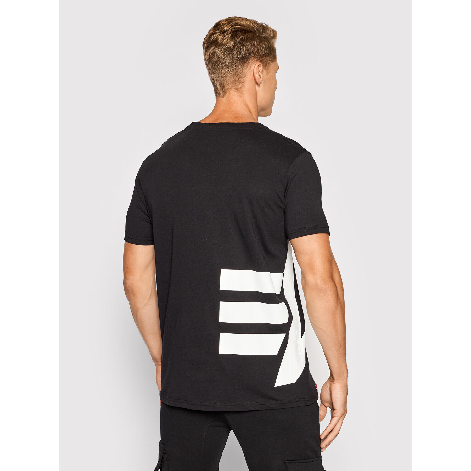 Alpha Industries Tricou Side Logo 118508 Negru Regular Fit - Pled.ro