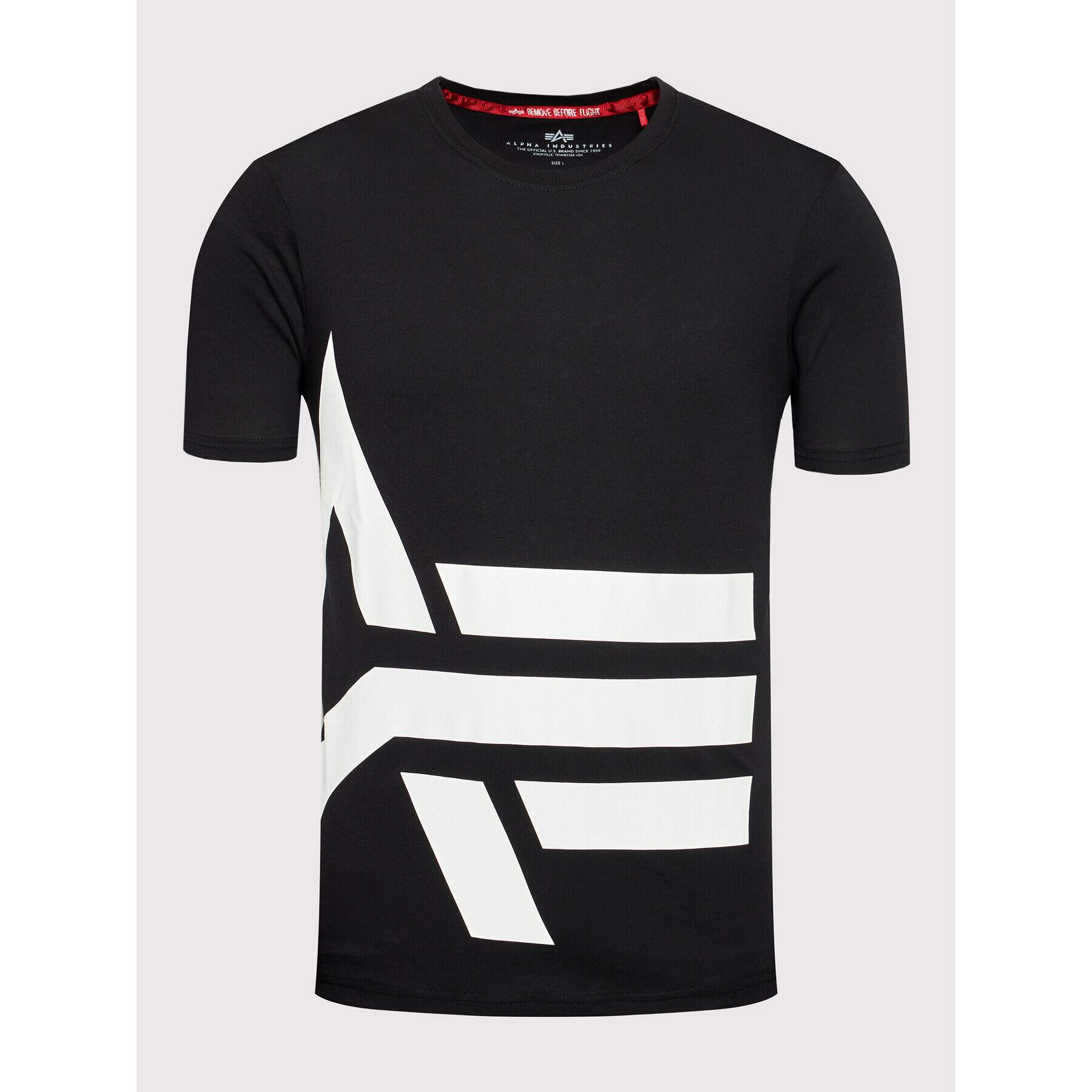 Alpha Industries Tricou Side Logo 118508 Negru Regular Fit - Pled.ro