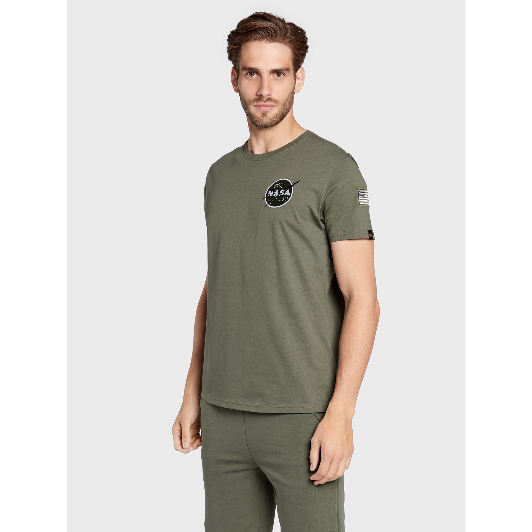 Alpha Industries Tricou Space Shuttle 176507 Verde Regular Fit - Pled.ro