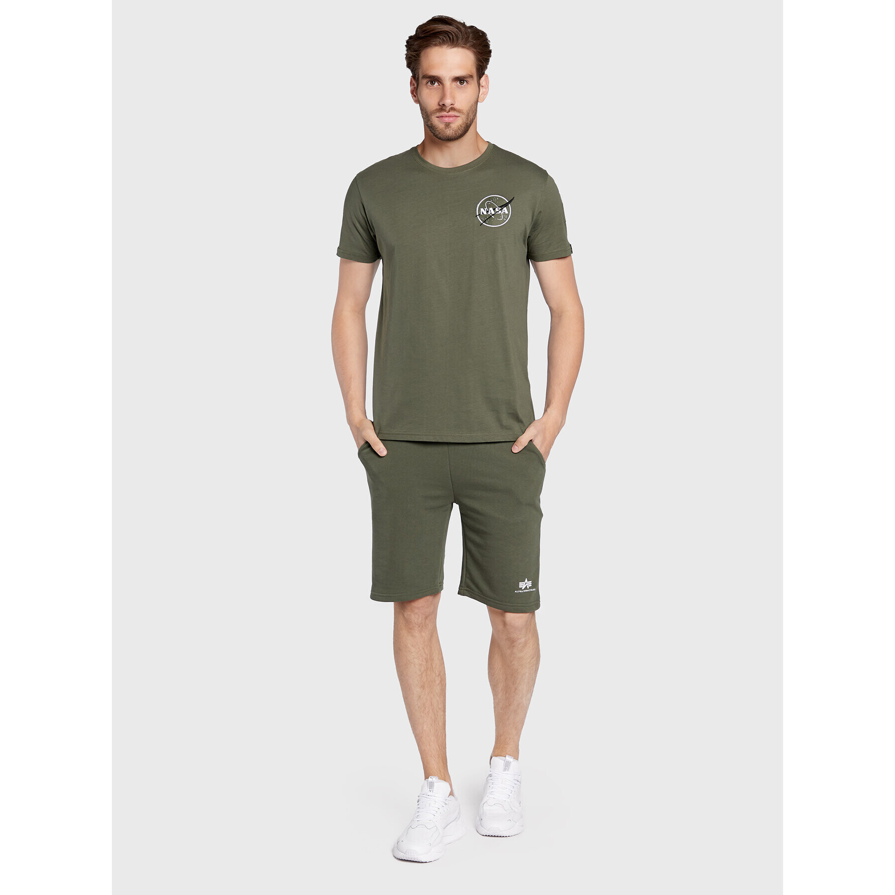 Alpha Industries Tricou Space Shuttle 176507 Verde Regular Fit - Pled.ro