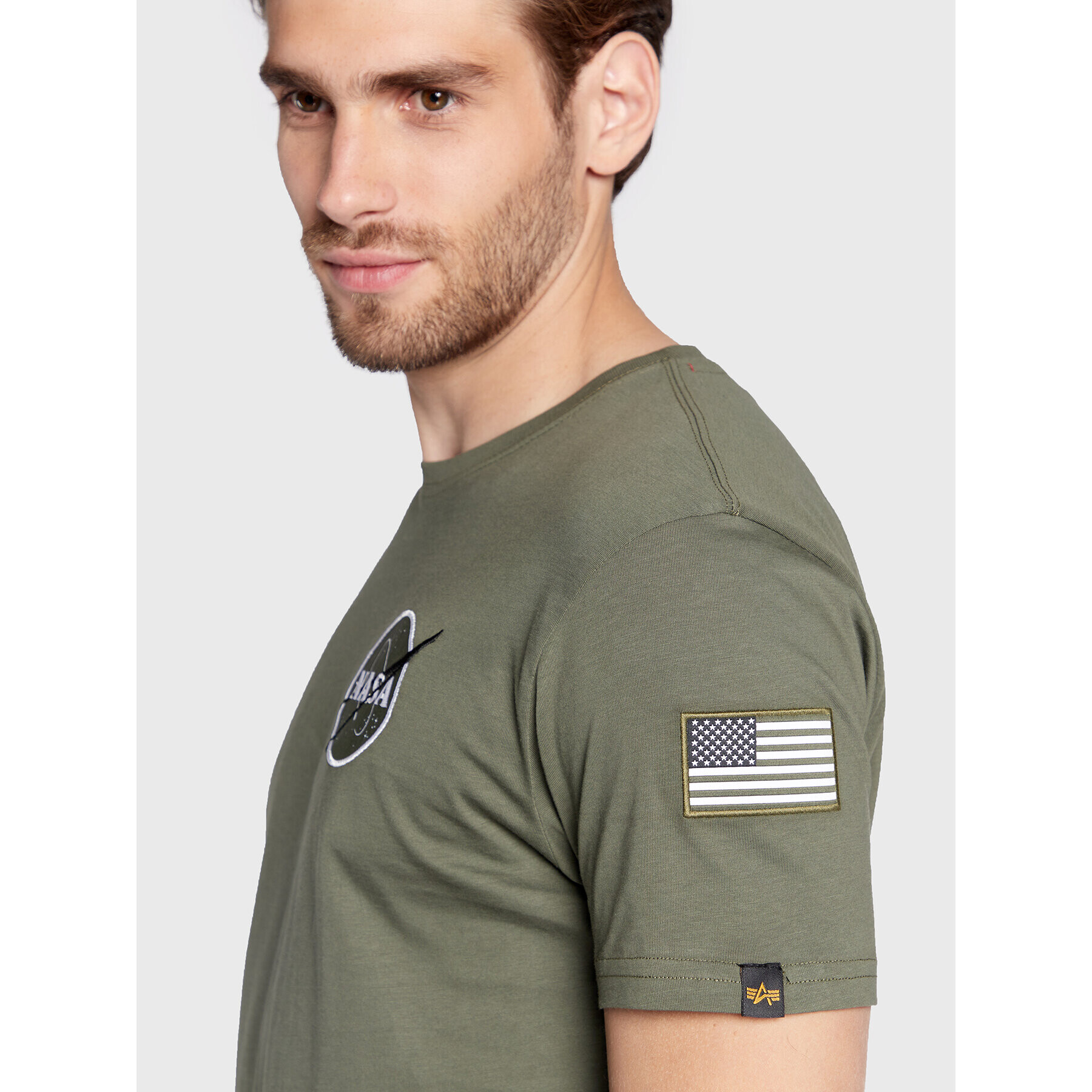 Alpha Industries Tricou Space Shuttle 176507 Verde Regular Fit - Pled.ro