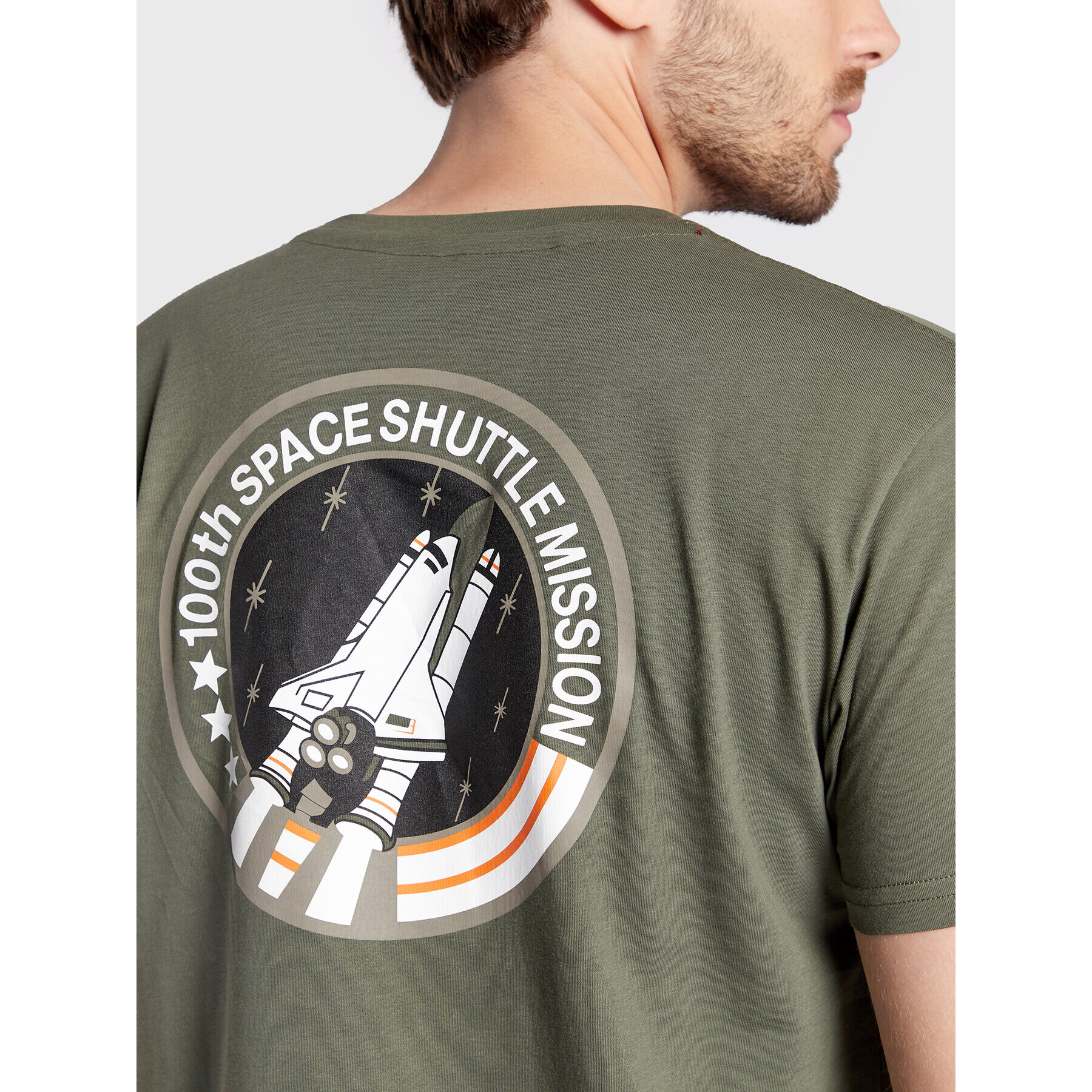 Alpha Industries Tricou Space Shuttle 176507 Verde Regular Fit - Pled.ro