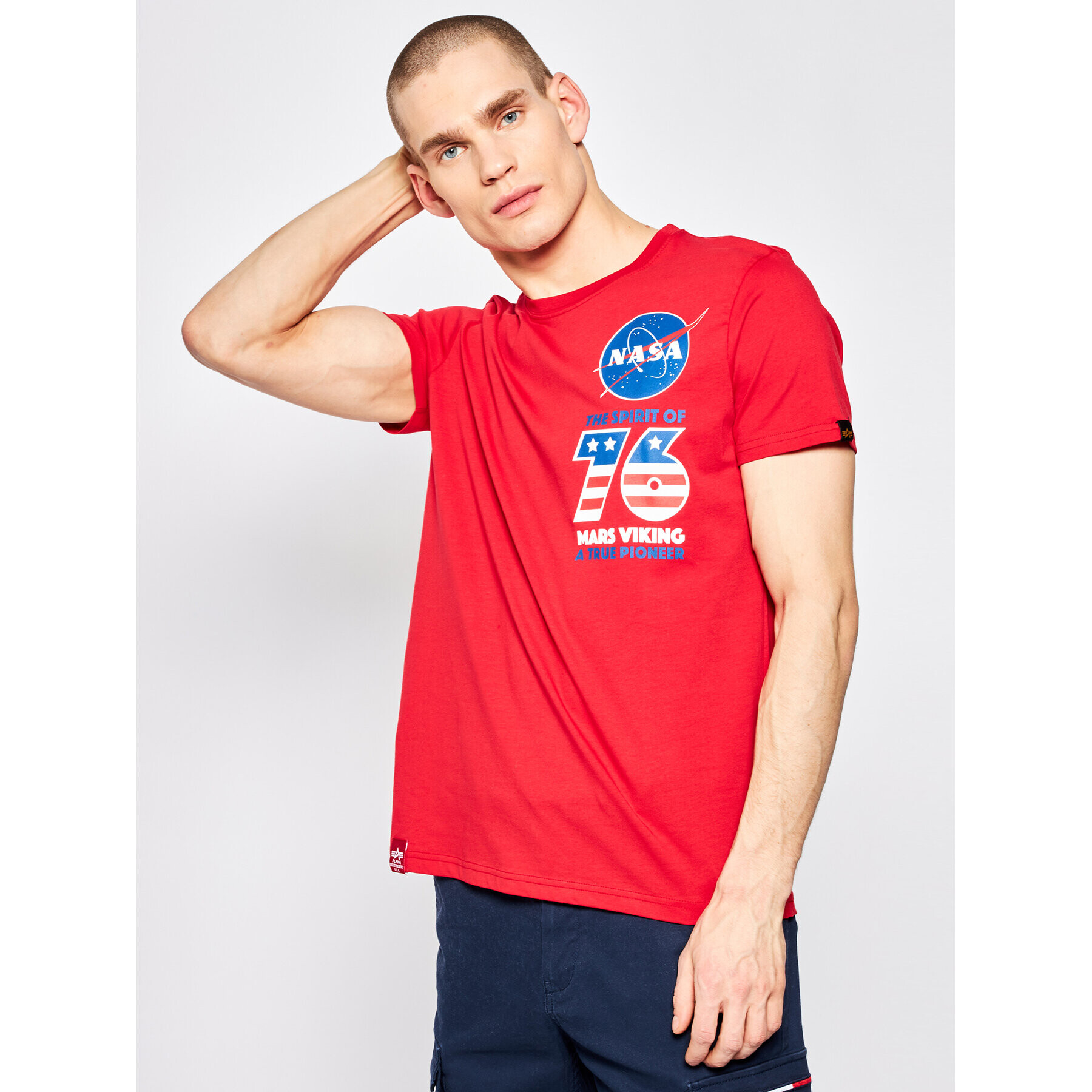 Alpha Industries Tricou VIKING Basic T 126553 Roșu Regular Fit - Pled.ro