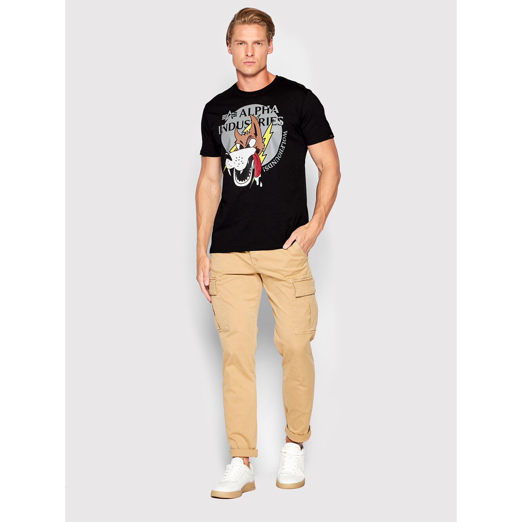 Alpha Industries Tricou Wolfhounds 108503 Negru Regular Fit - Pled.ro