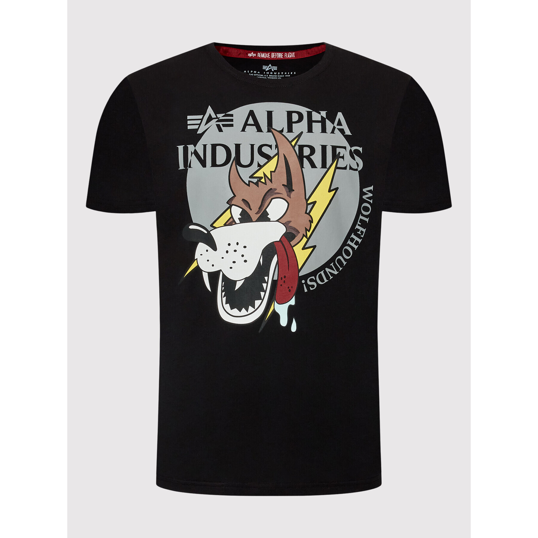 Alpha Industries Tricou Wolfhounds 108503 Negru Regular Fit - Pled.ro