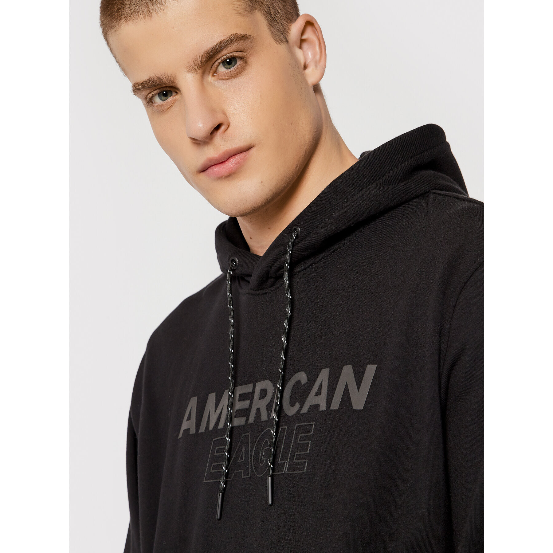 American Eagle Bluză 019-0193-1559 Negru Regular Fit - Pled.ro