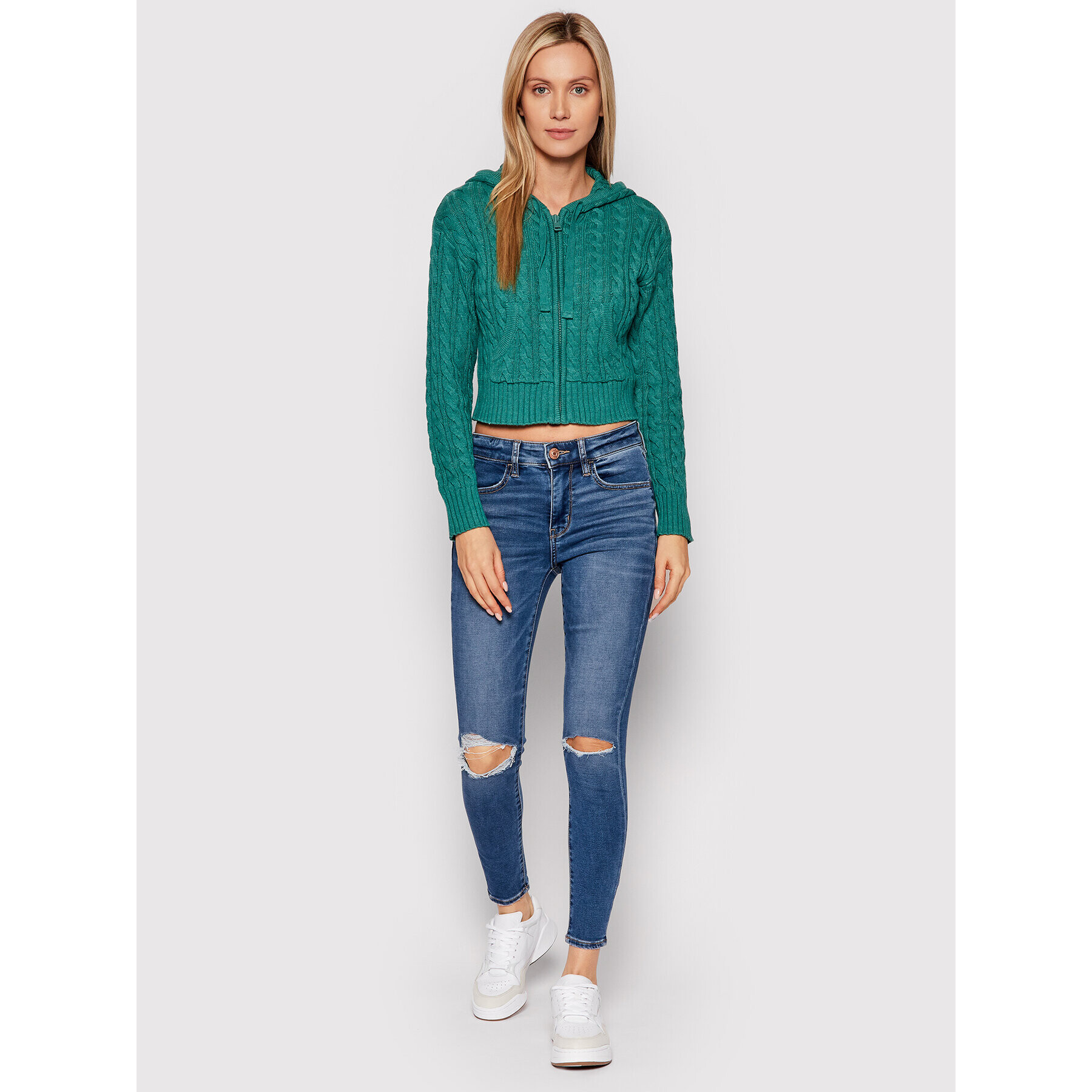 American Eagle Bluză 034-0341-9577 Verde Slim Fit - Pled.ro