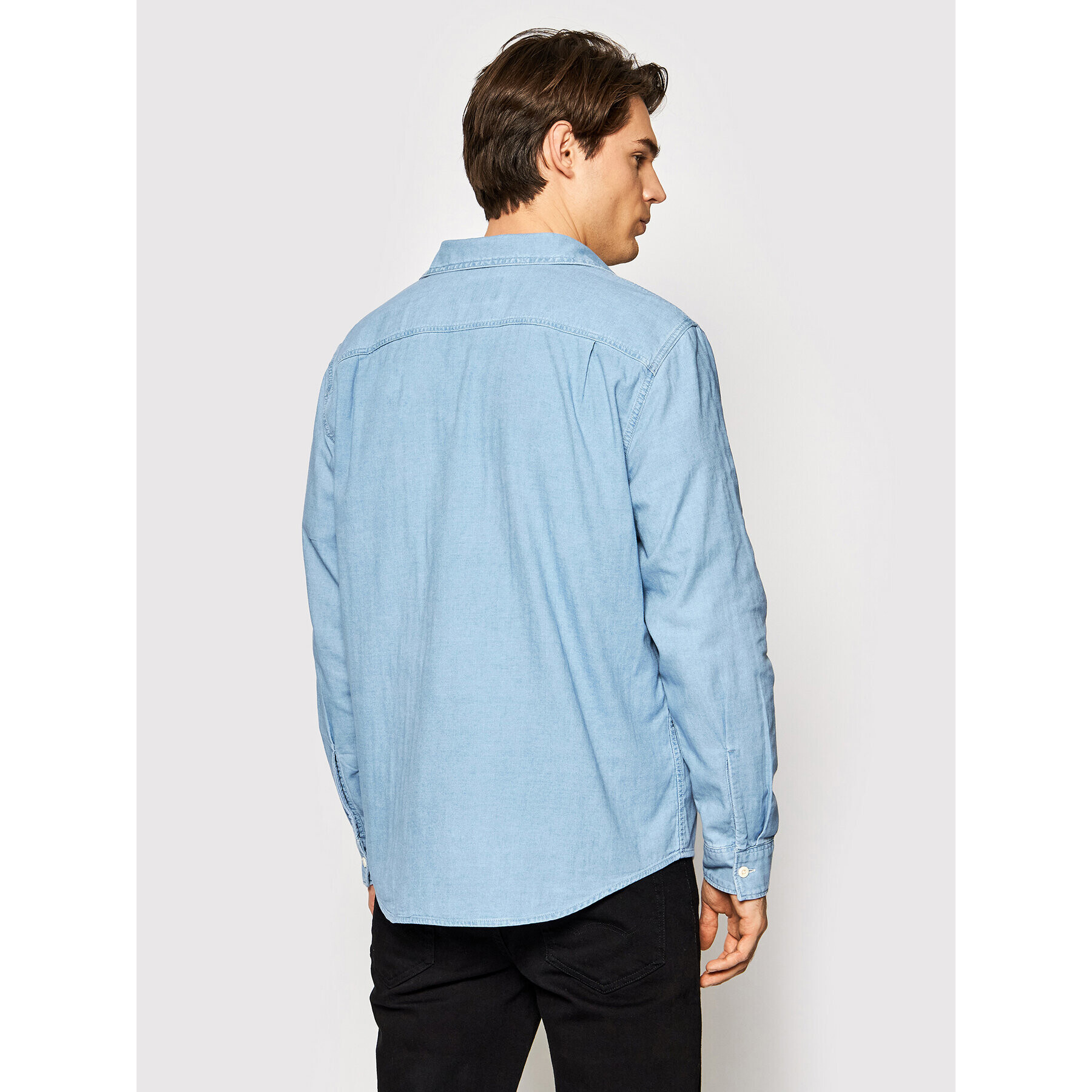 American Eagle cămașă de blugi 015-2151-5401 Albastru Regular Fit - Pled.ro