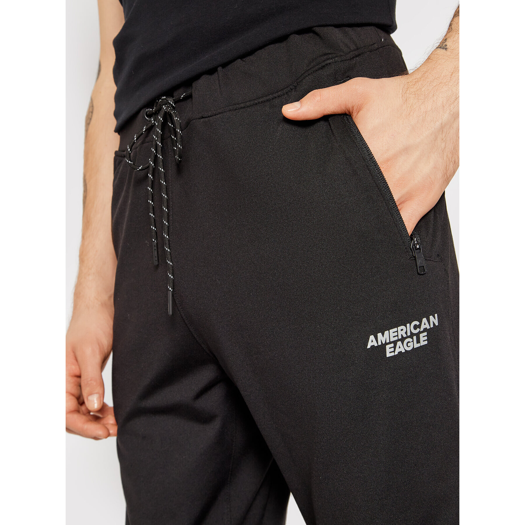 American Eagle Pantaloni trening 012-1229-4534 Negru Regular Fit - Pled.ro