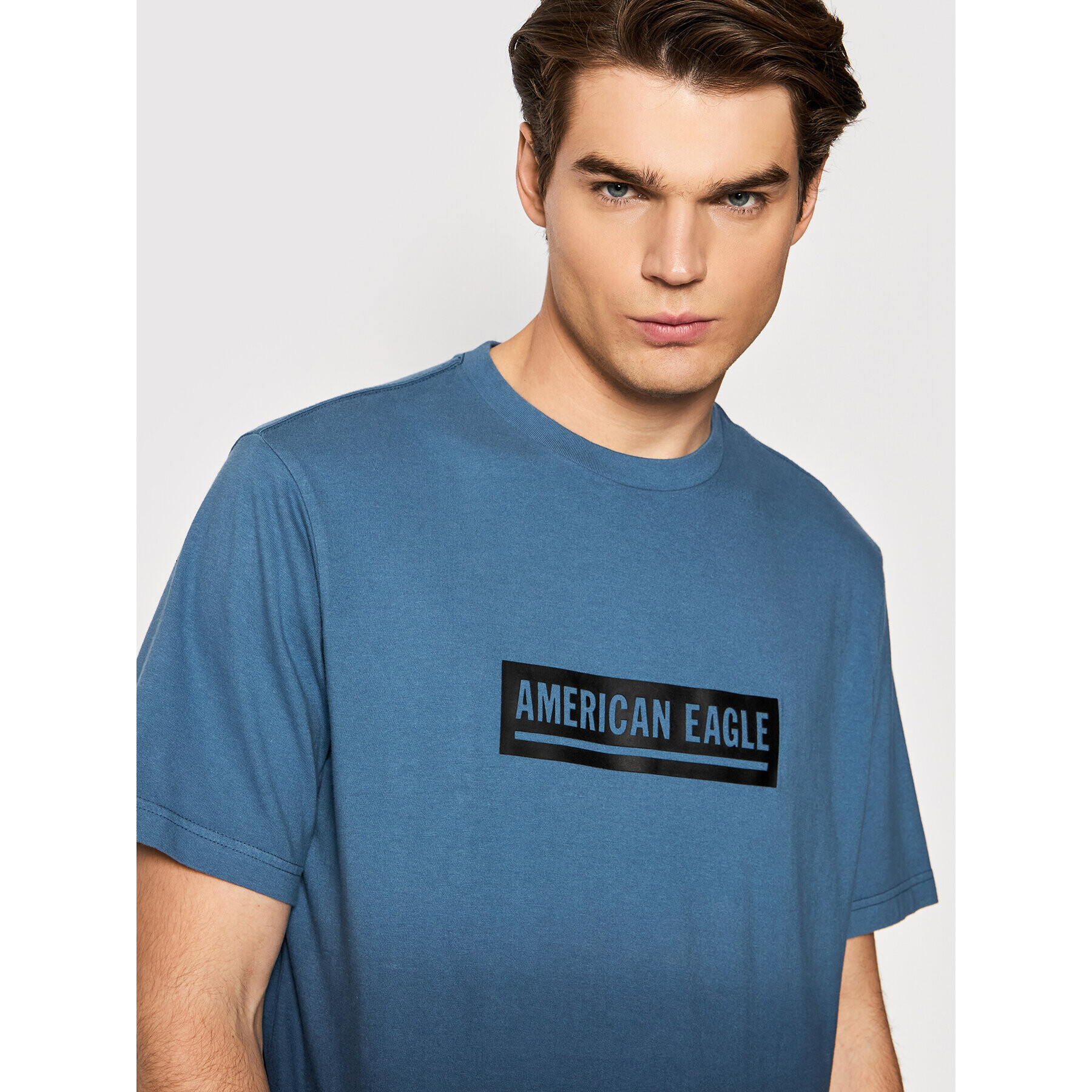 American Eagle Tricou 016-0181-4885 Albastru Regular Fit - Pled.ro