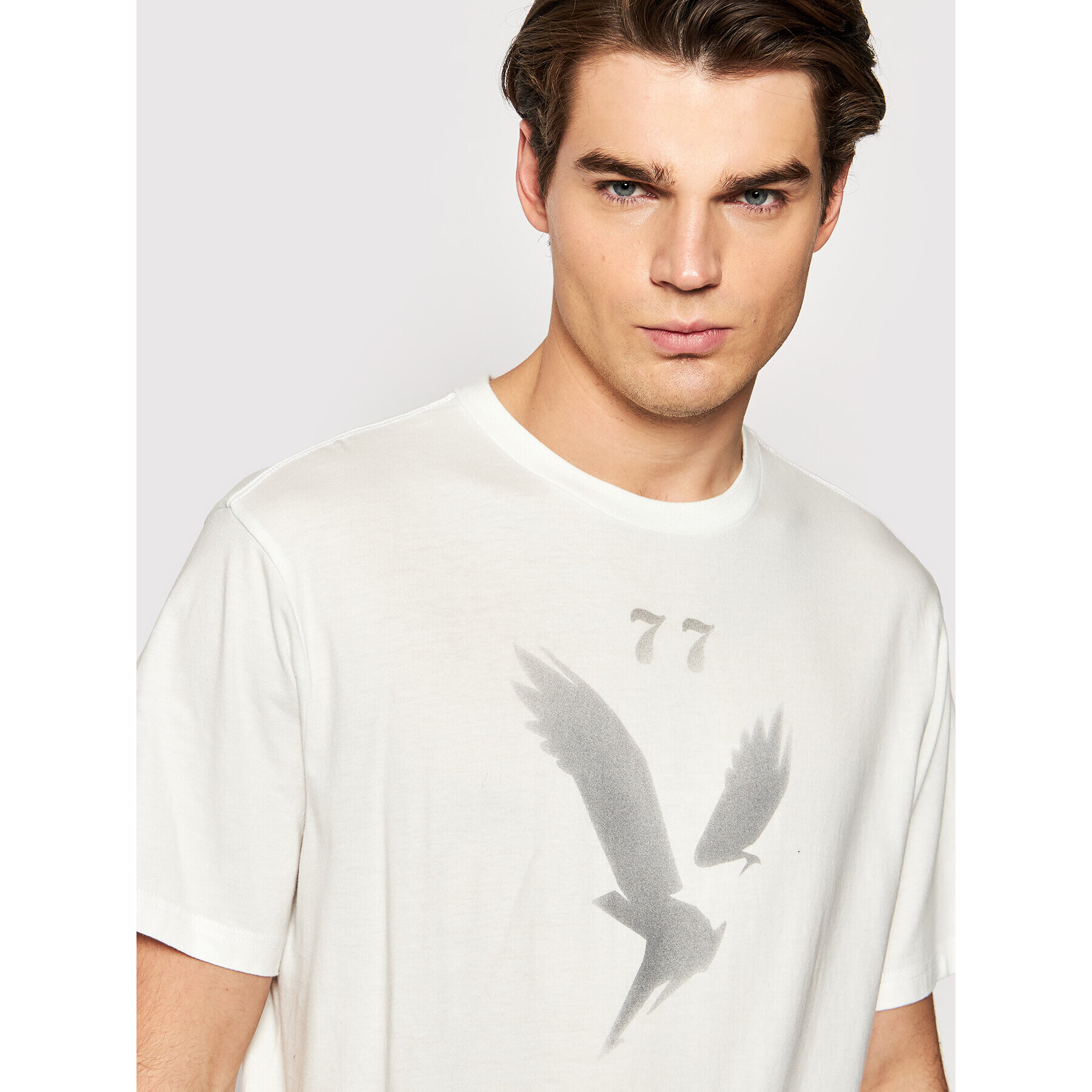 American Eagle Tricou 016-0181-5464 Alb Regular Fit - Pled.ro