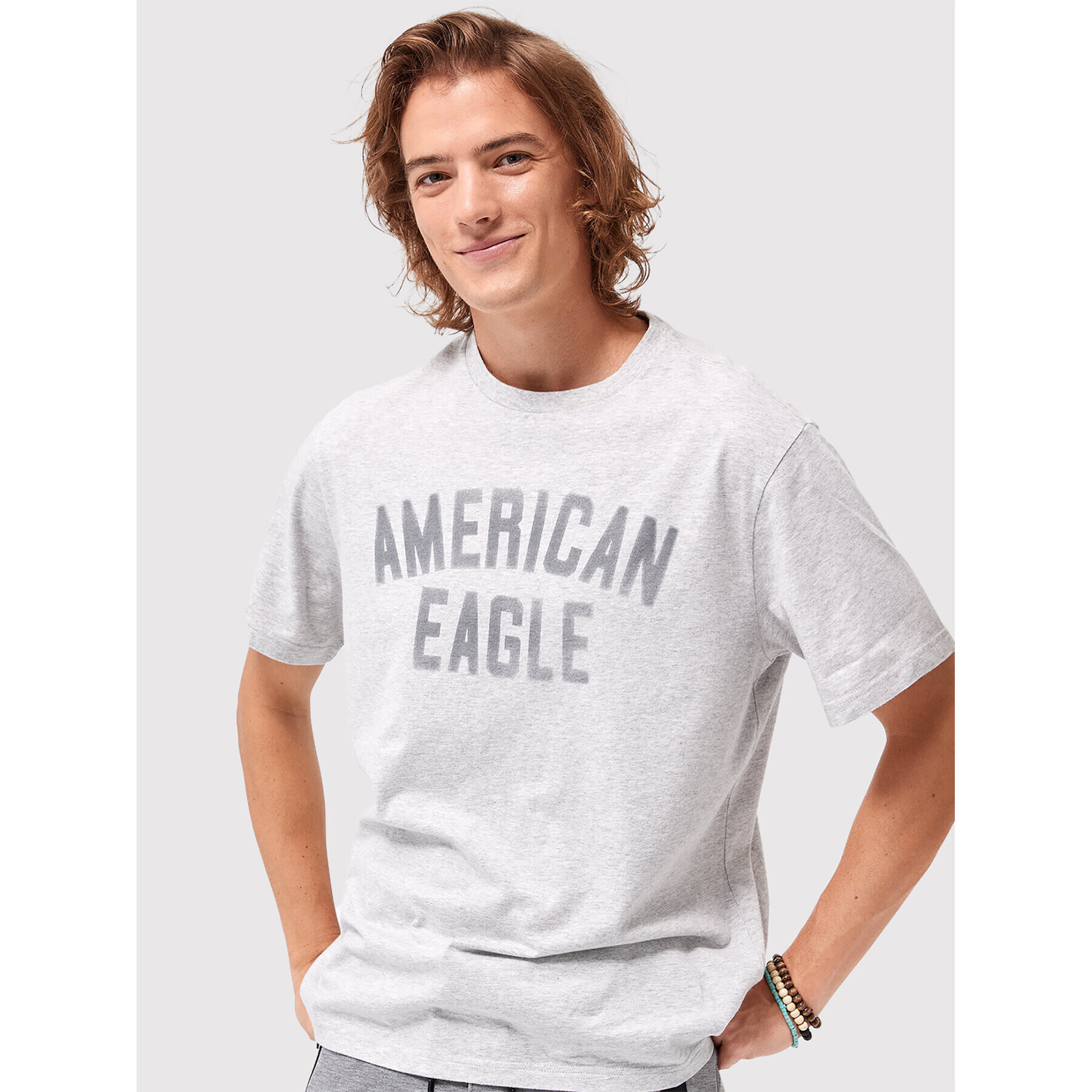 American Eagle Tricou 016-0181-5465 Gri Standard Fit - Pled.ro