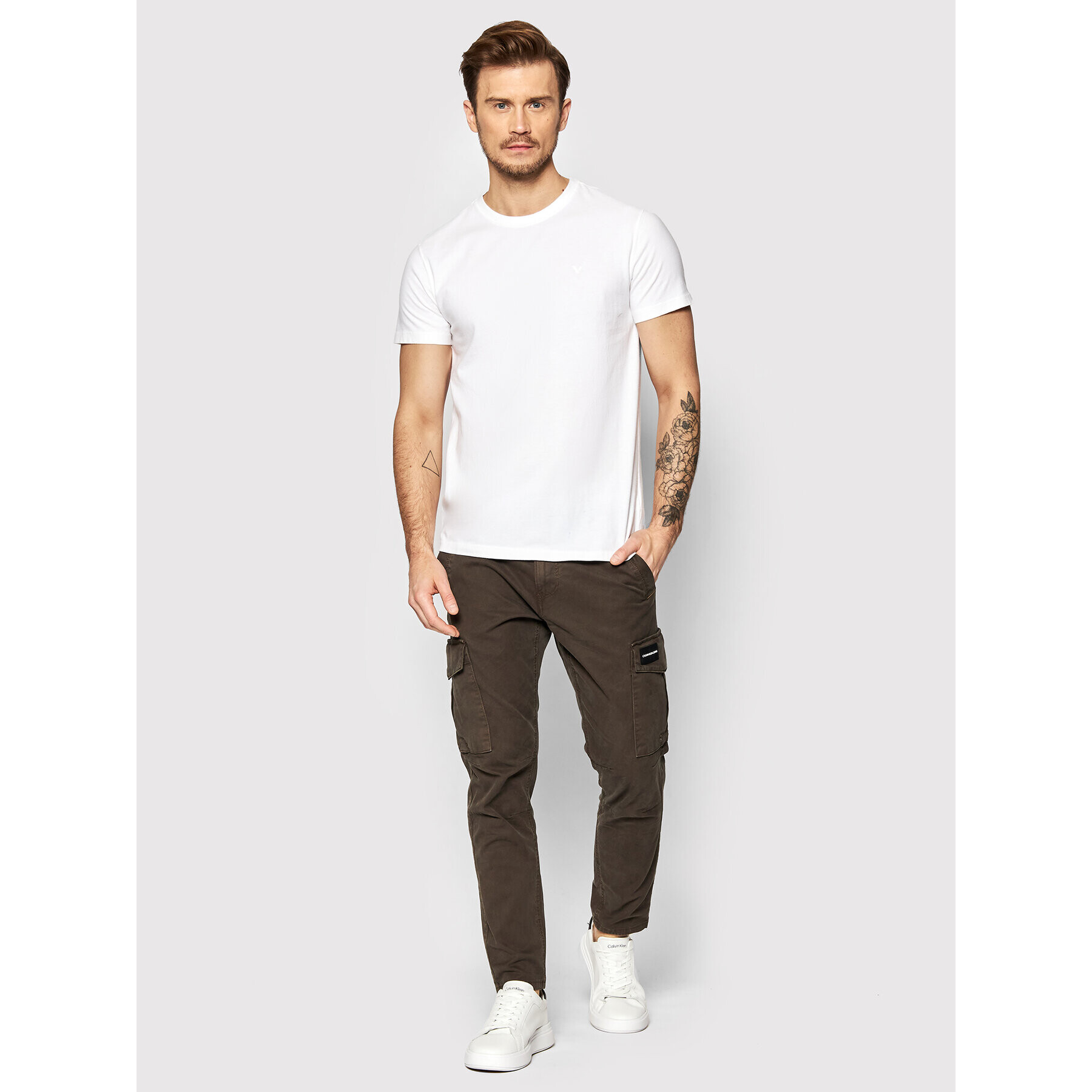 American Eagle Tricou 017-1162-1540 Alb Slim Fit - Pled.ro