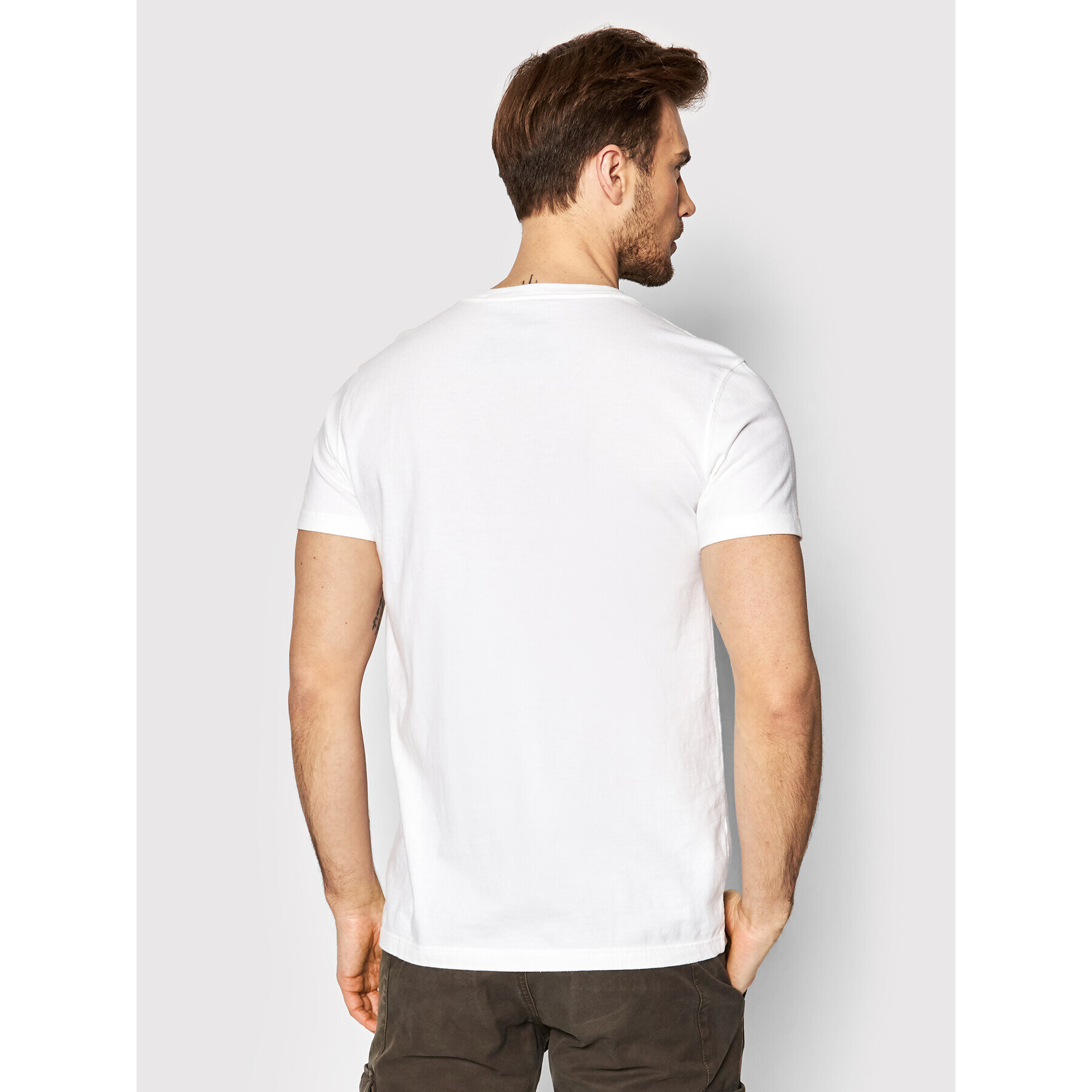 American Eagle Tricou 017-1162-1540 Alb Slim Fit - Pled.ro