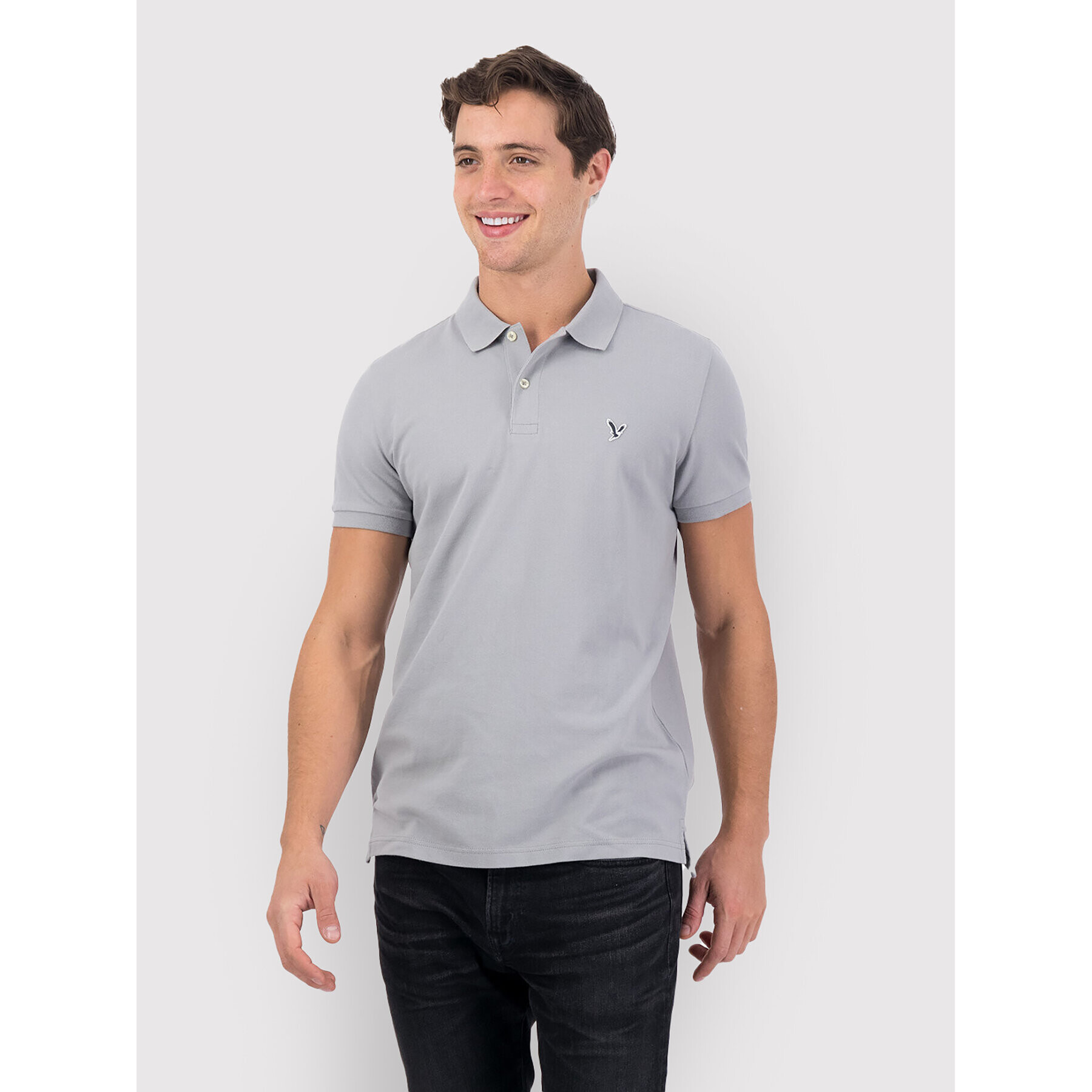 American Eagle Tricou polo 018-1165-9146 Gri Slim Fit - Pled.ro