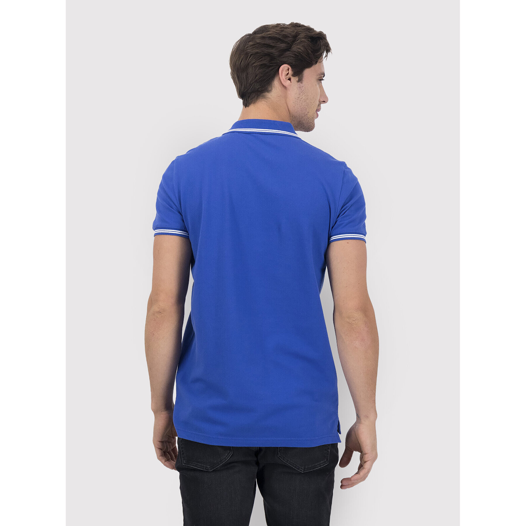 American Eagle Tricou polo 018-1165-9150 Albastru Slim Fit - Pled.ro