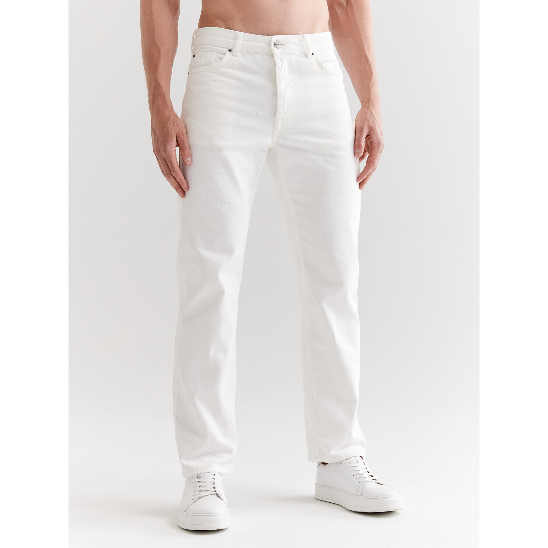 Americanos Blugi Unisex Delaware Alb Straight Leg - Pled.ro