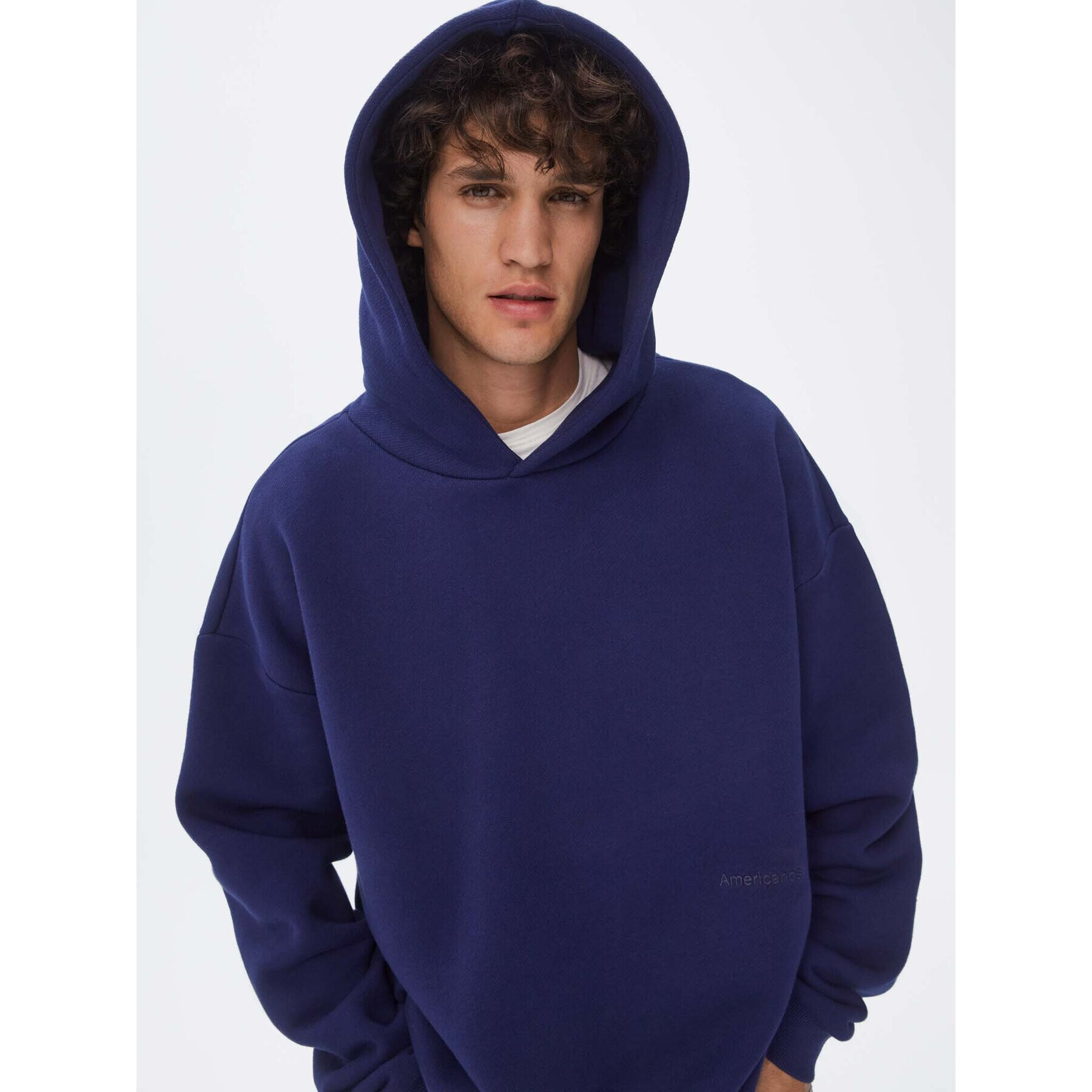 Americanos Bluză Unisex Cleveland Hoodie Bleumarin Oversize - Pled.ro