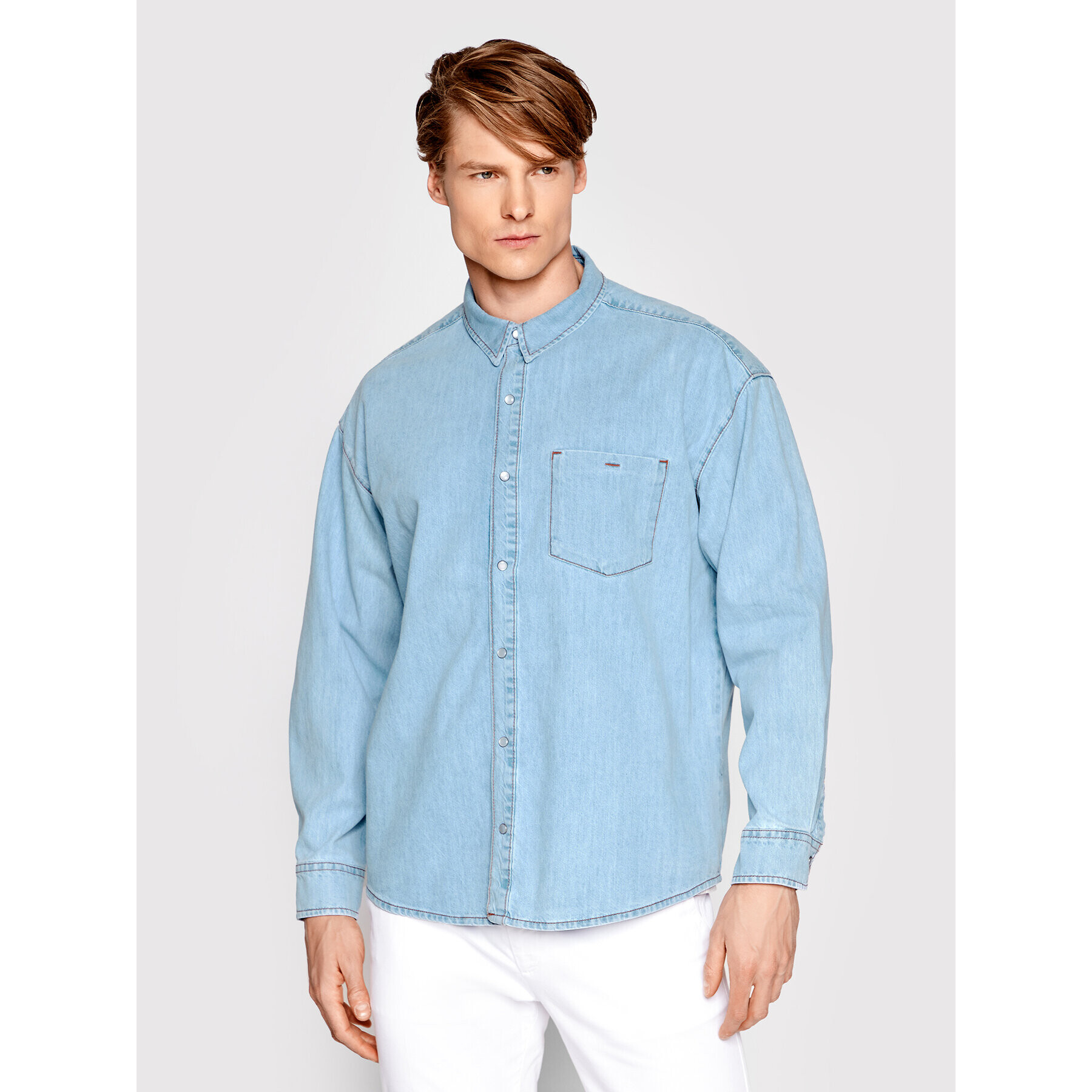 Americanos cămașă de blugi Unisex Michigan Albastru Oversize - Pled.ro